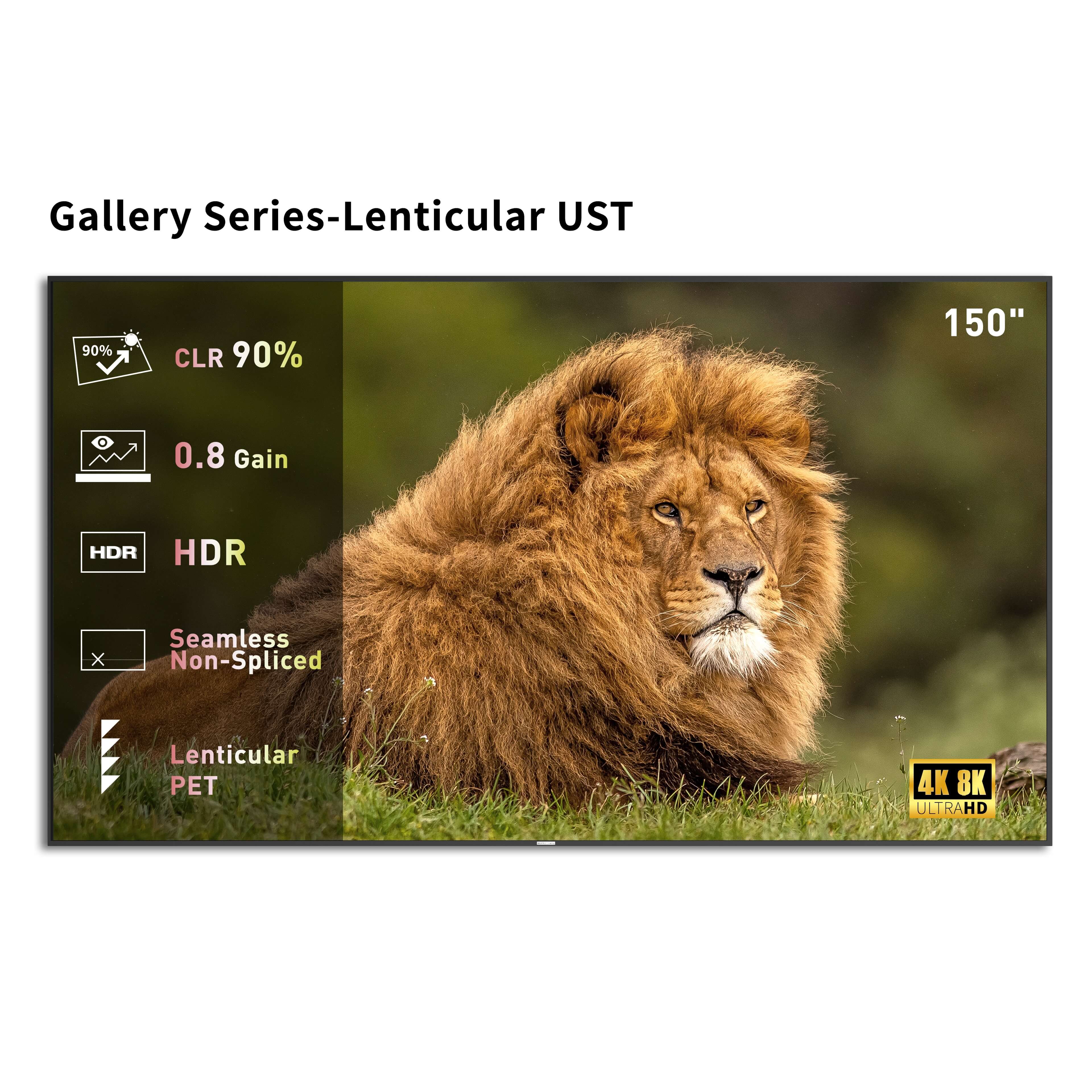 WUPRO Cinema 150" Gallery Series CLR Fixed Frame Screen Lenticular UST