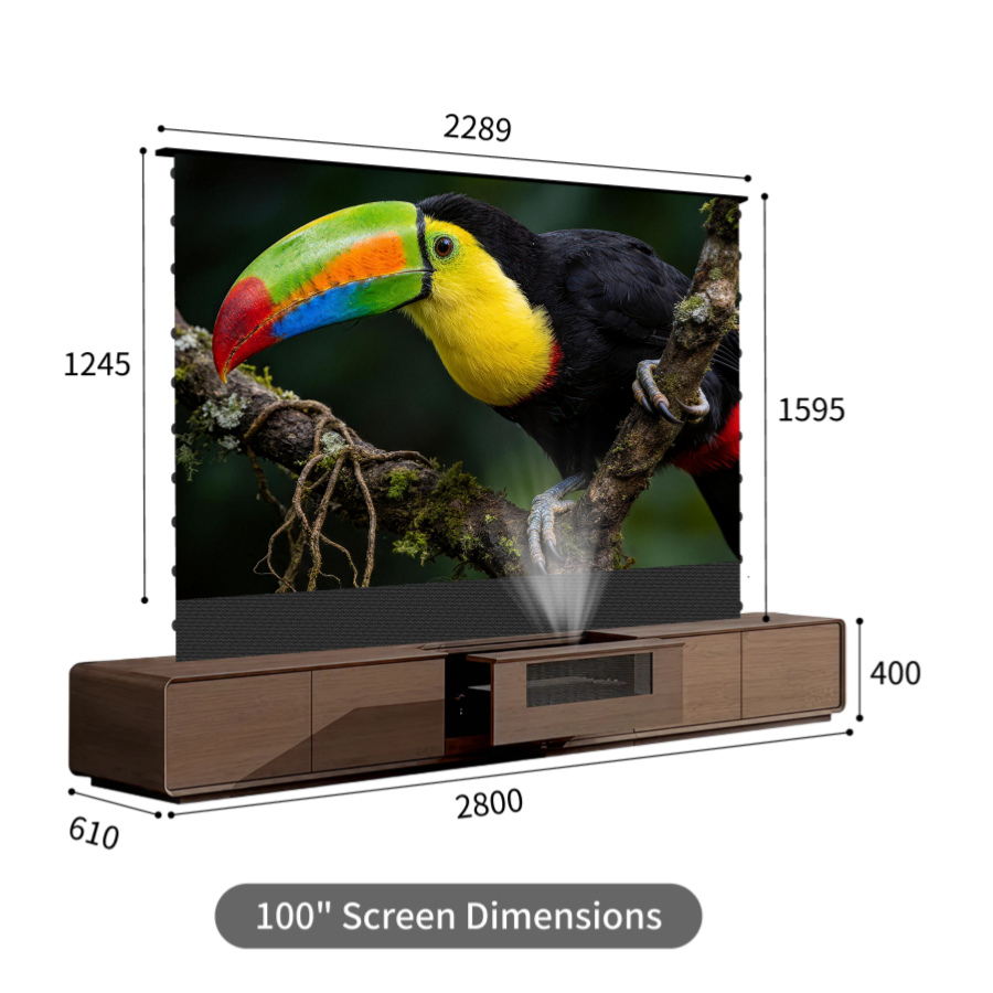 WUPRO Cinema SWEETHEART Invisible Ultra Short Throw Projector Laser TV Cabinet