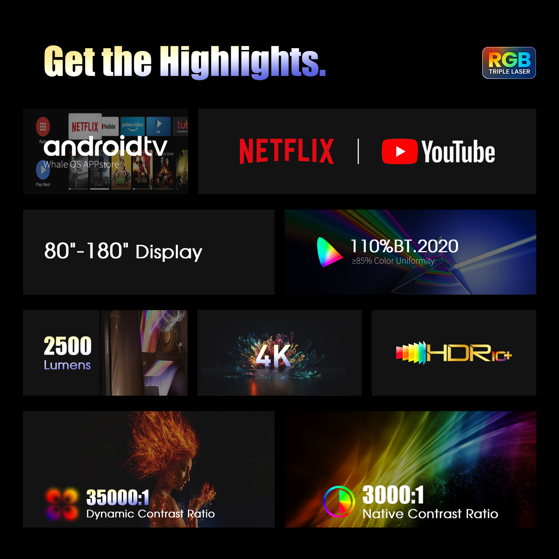 WUPRO Cinema G4 Smart 4K UST Triple Laser TV