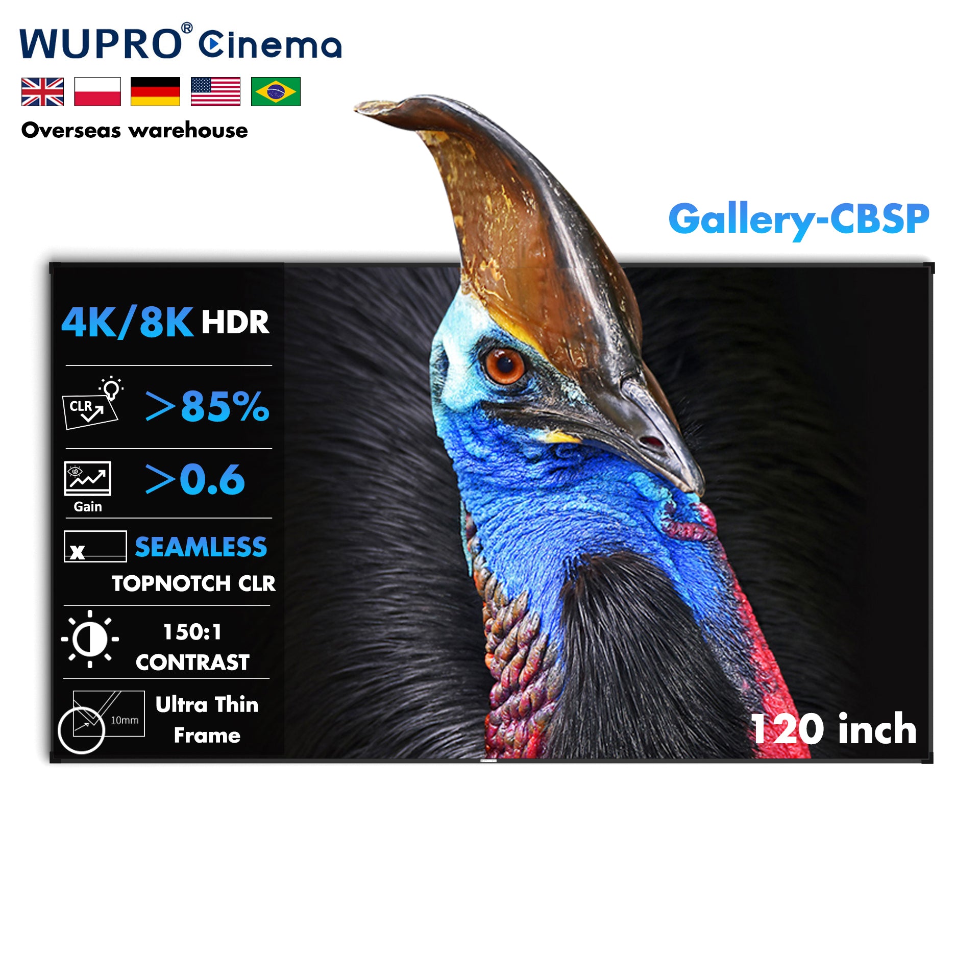 Gallery UST2 CLR Fixed Frame Screen CBSP