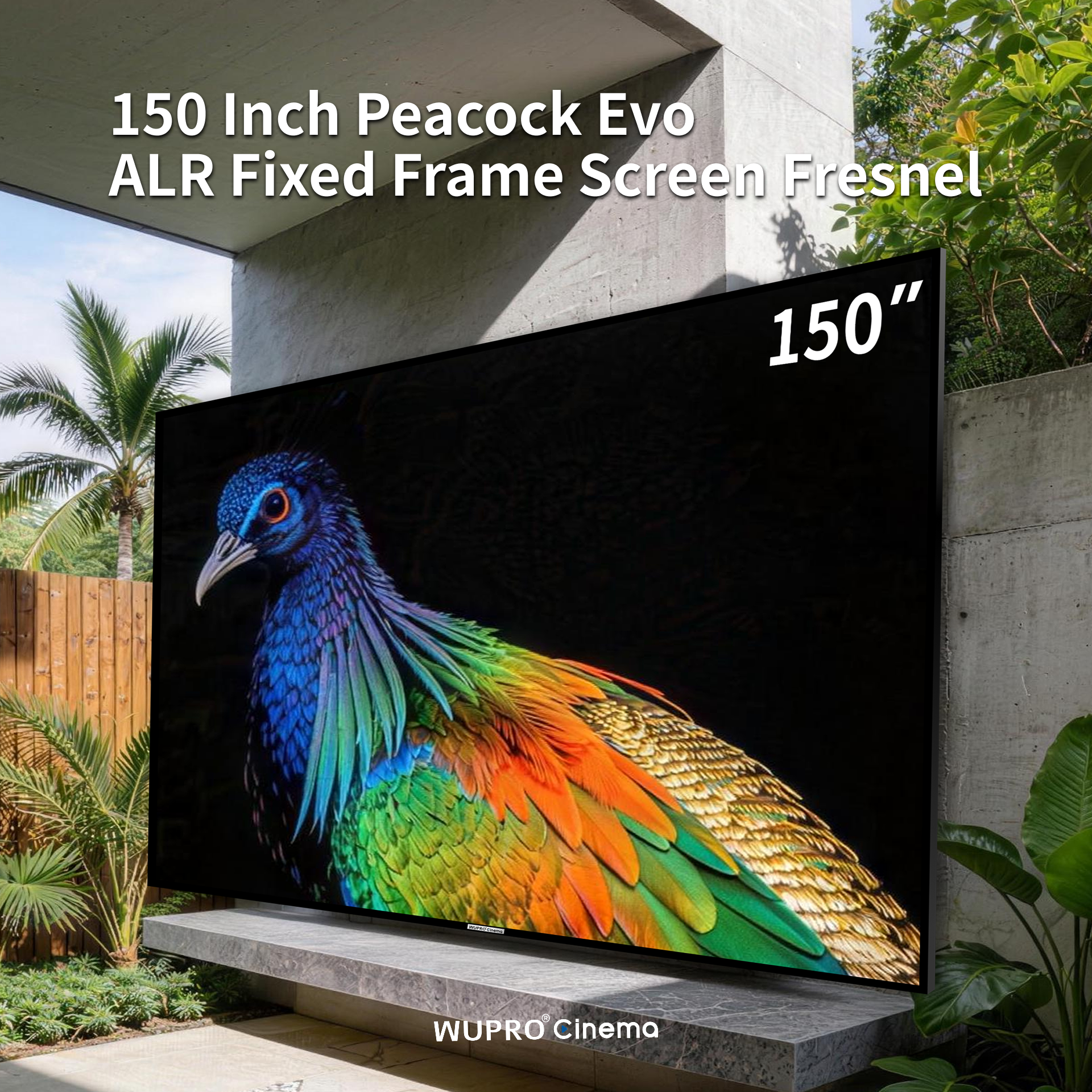 WUPRO Cinema 150 inch SEAMLESS Peacock Evo ALR Fixed Frame Screen Fresnel