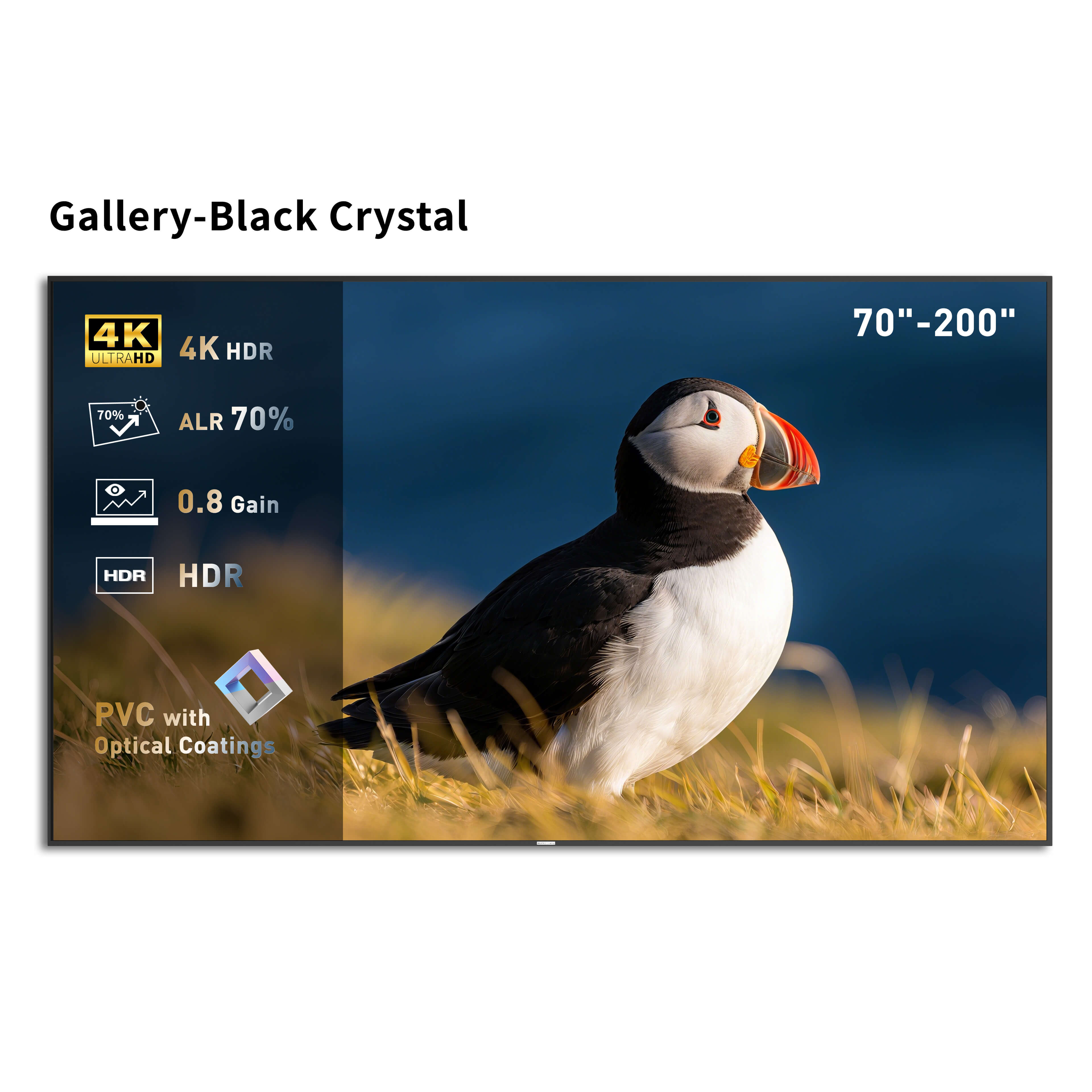 WUPRO Cinema Gallery ALR Fixed Frame Screen Black Crystal