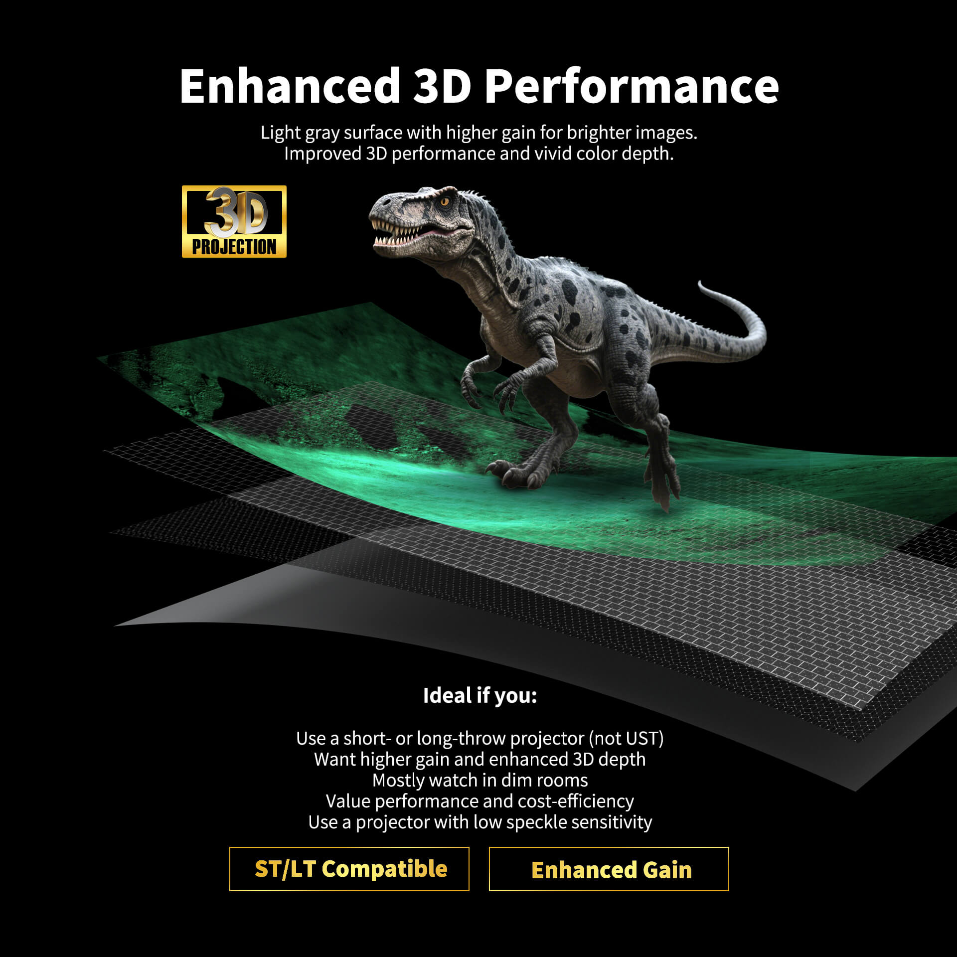 WUPRO Cinema FlowArc Smart Motorized Drop-Down Screen Grey Crystal