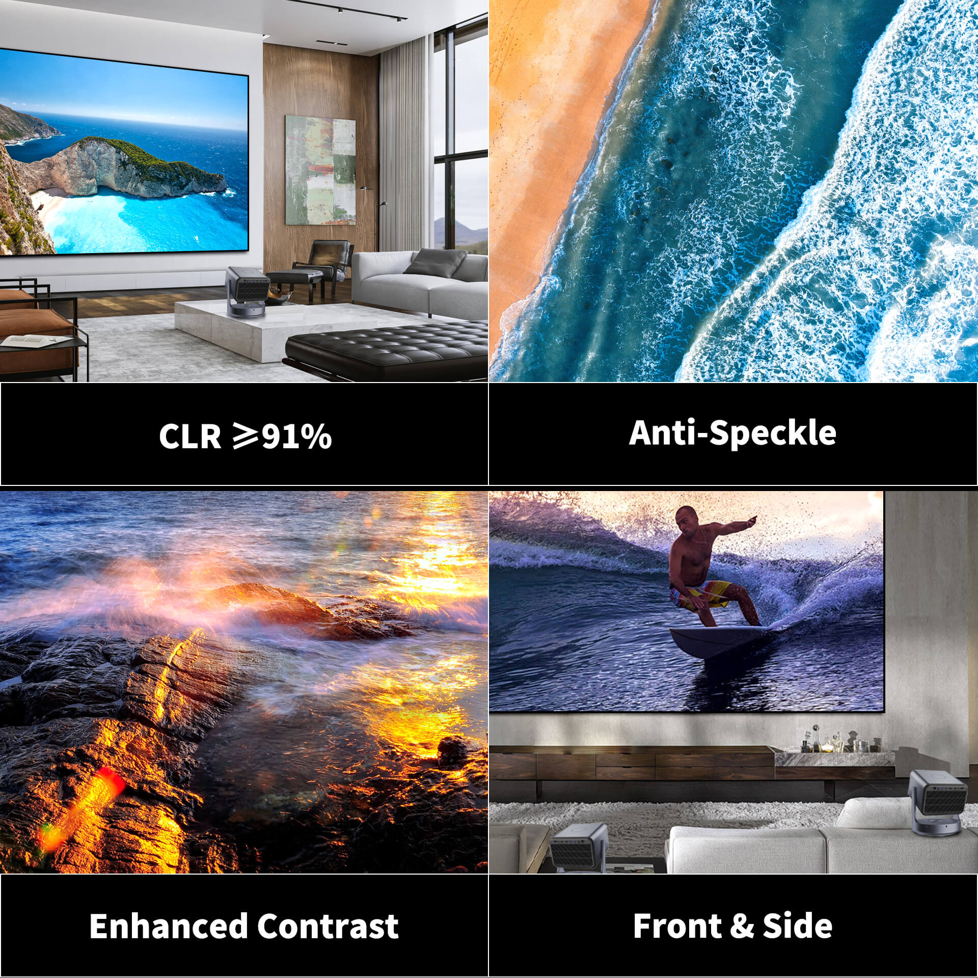 WUPRO Cinema Gallery Series CLR Anti-Speckle Fixed Frame Screen Lenticular LT