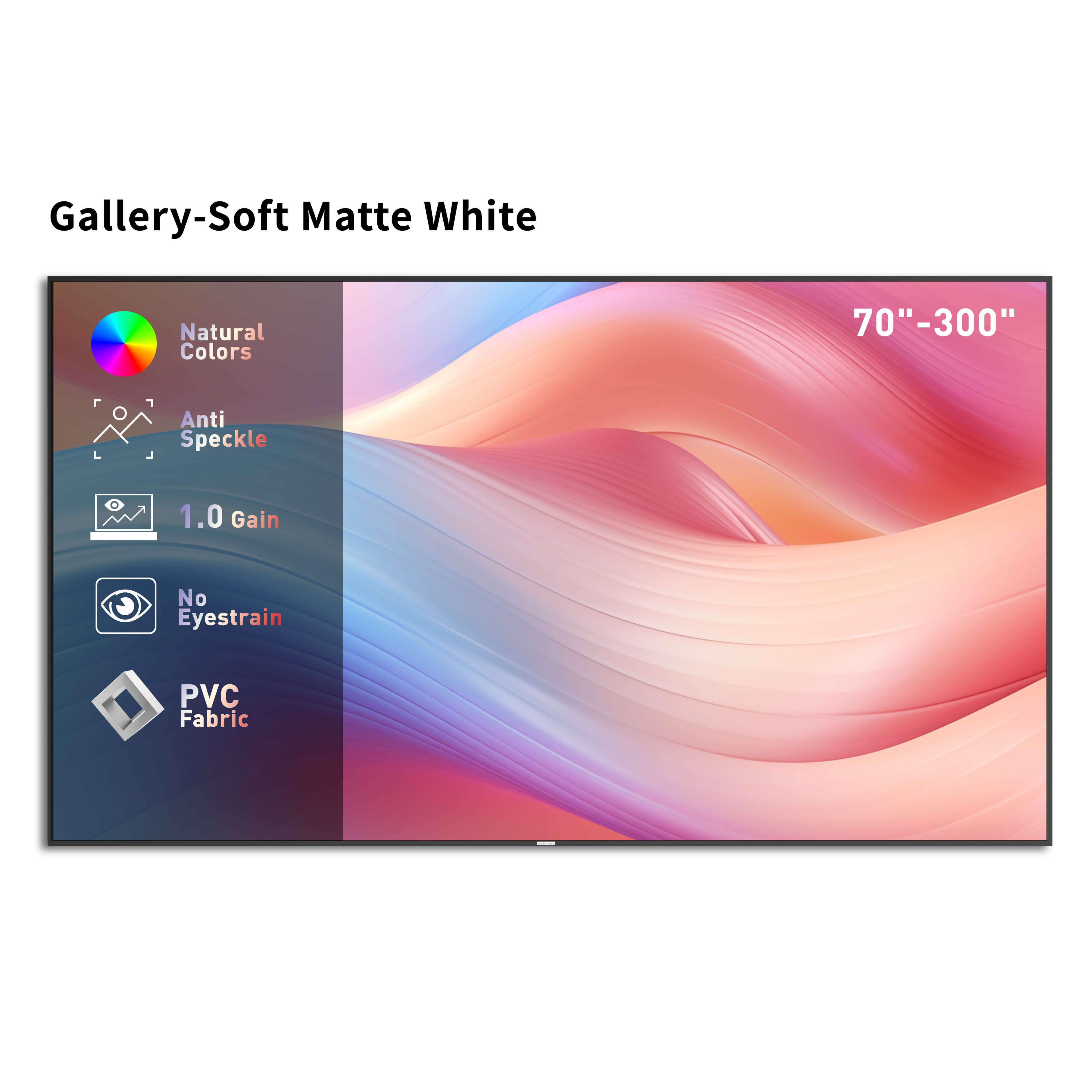 WUPRO Cinema Gallery Écran fixe à cadre Soft Matte White