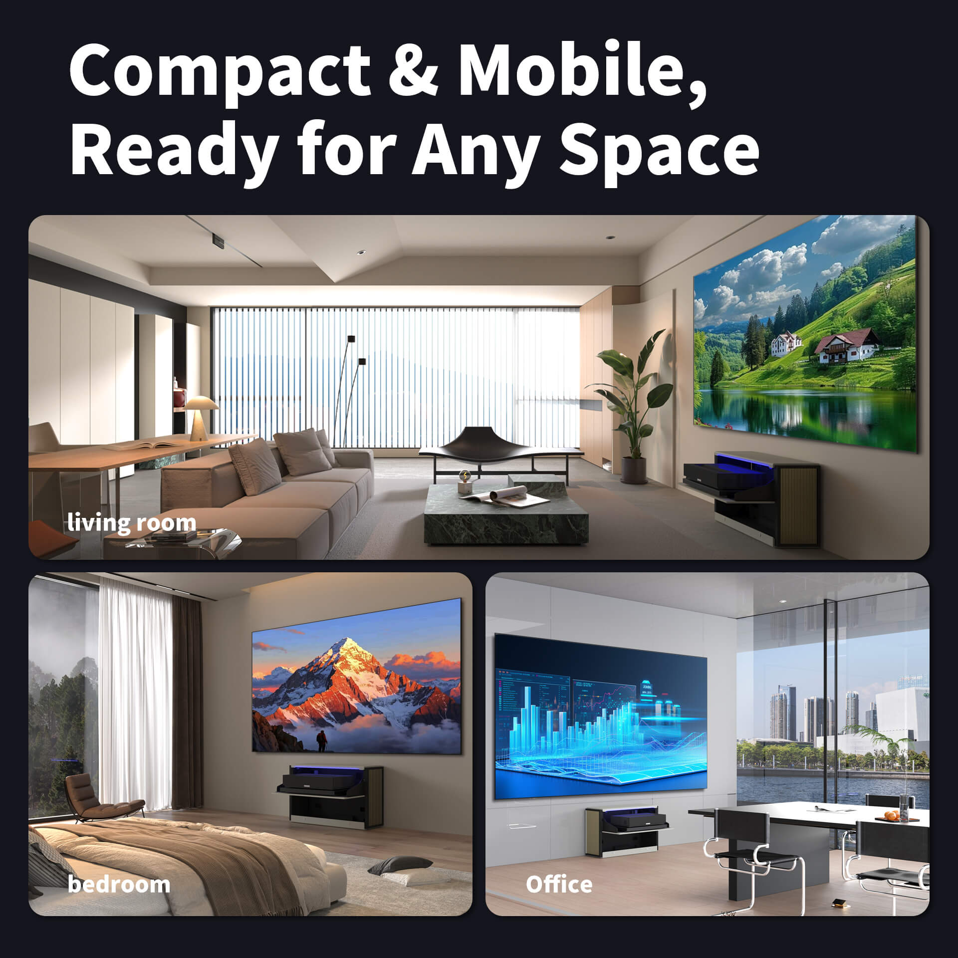 WUPRO Cinema Smart Laser TV Cabinet Flip Design C1 Nano