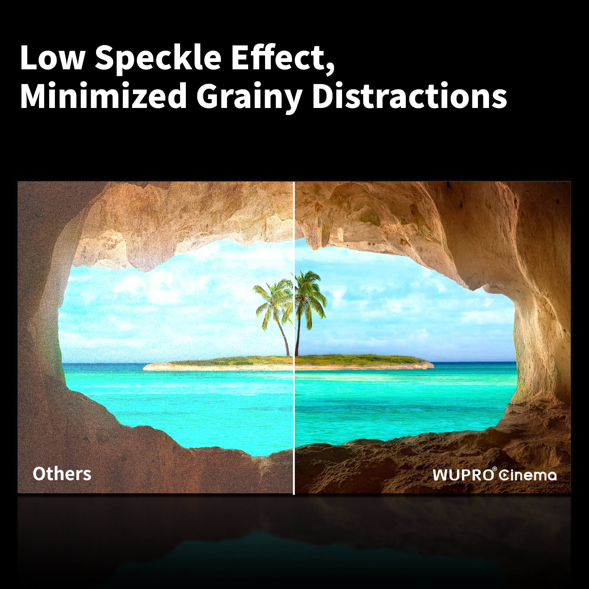 WUPRO Cinema Gallery Écran à cadre fixe gris mat doux