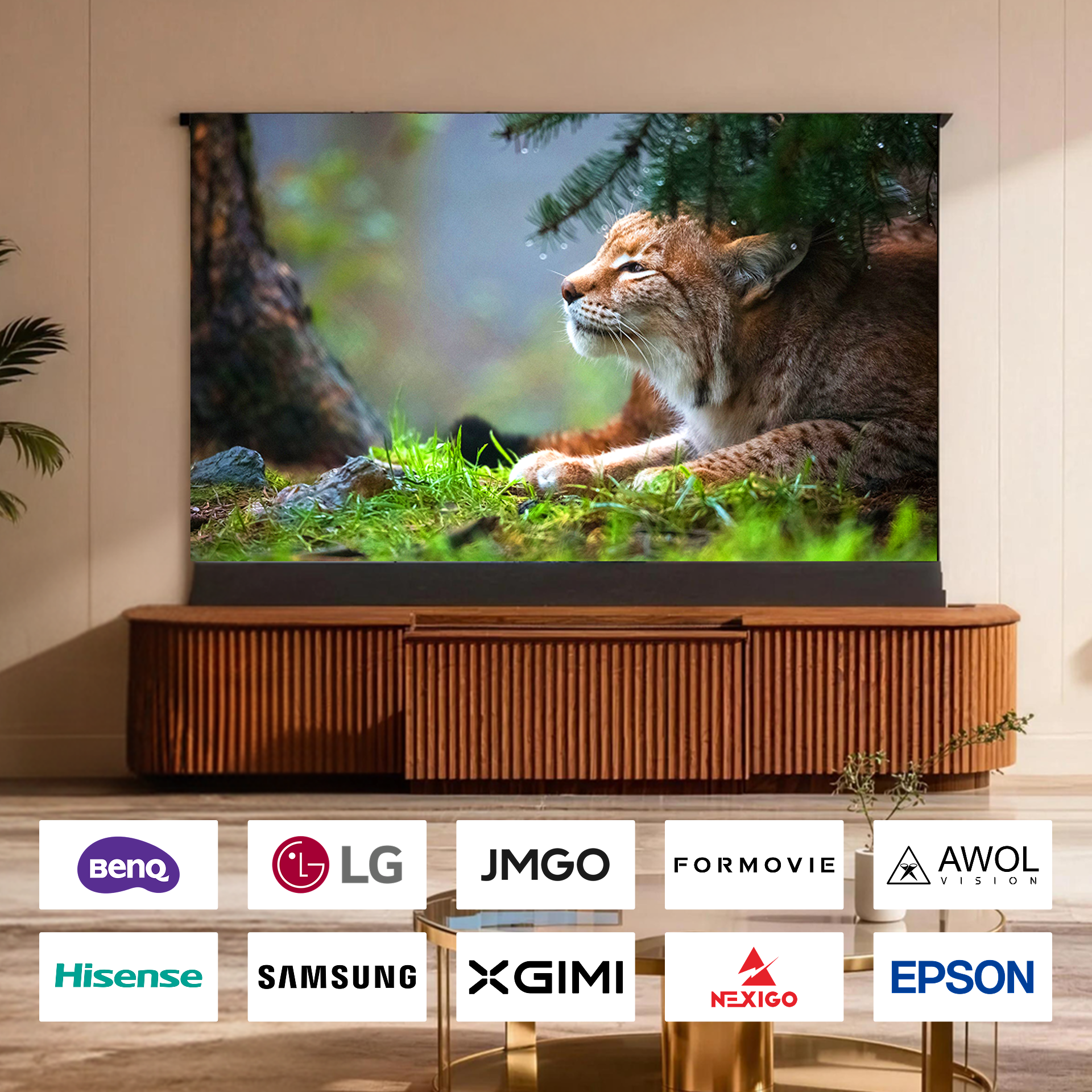 WUPRO Cinema MILO Invisible Ultra Short Throw Projector Laser TV Cabinet
