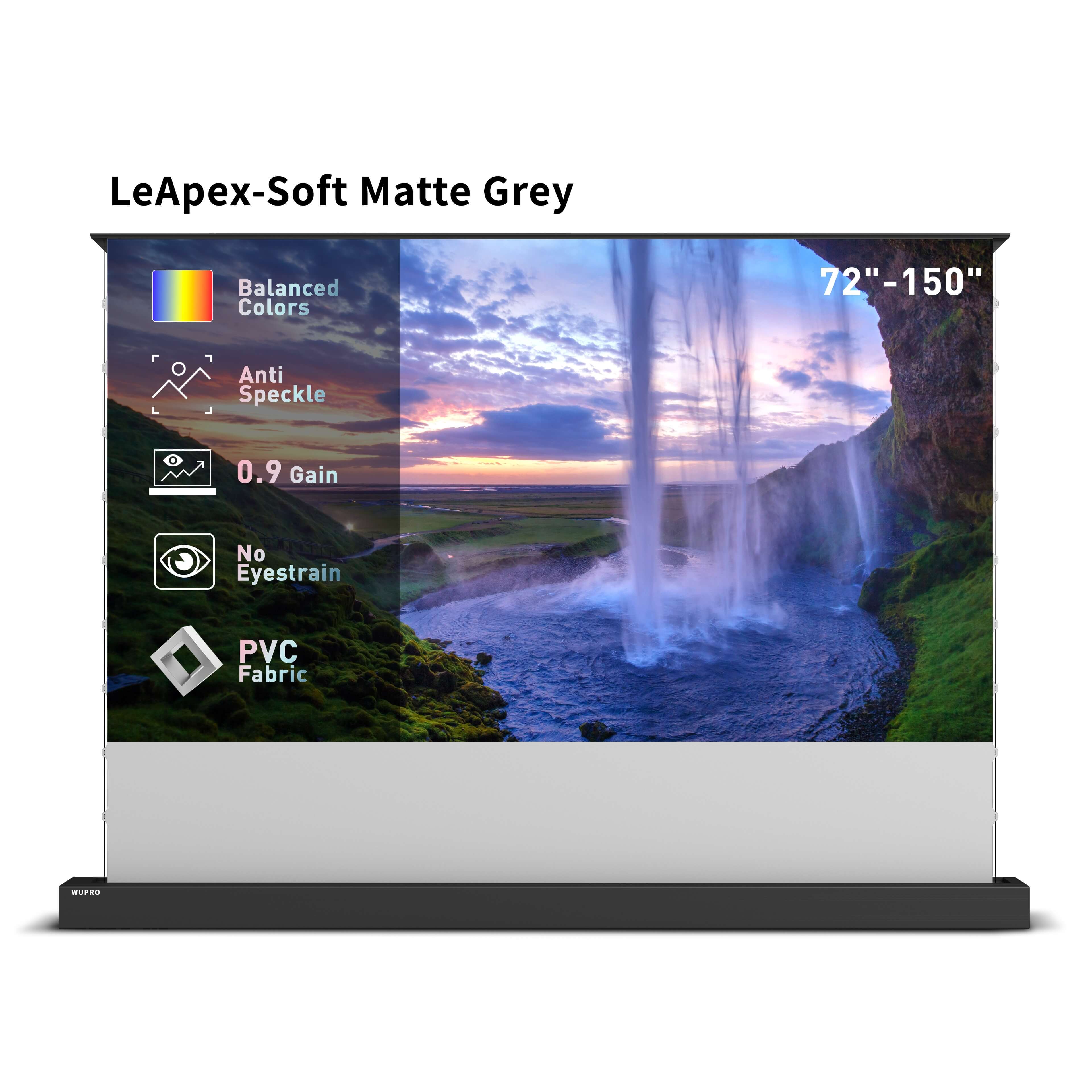 WUPRO Cinema LeApex Smart Motorized Floor Rising Screen Soft Matte Grey