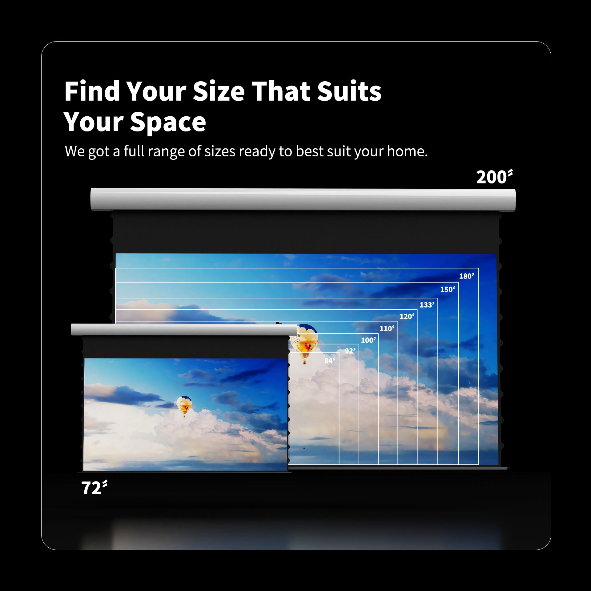 WUPRO Cinema FlowArc Smart Motorized Drop-Down Screen Soft Matte White