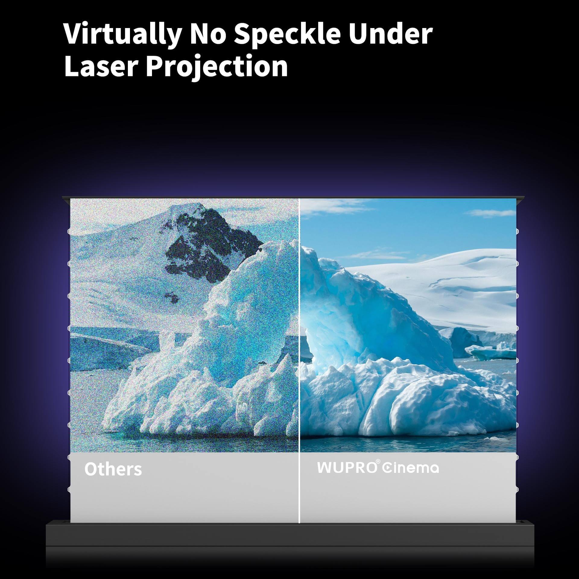 WUPRO Cinema LeApex Smart Motorized Floor Rising Screen Soft Matte White