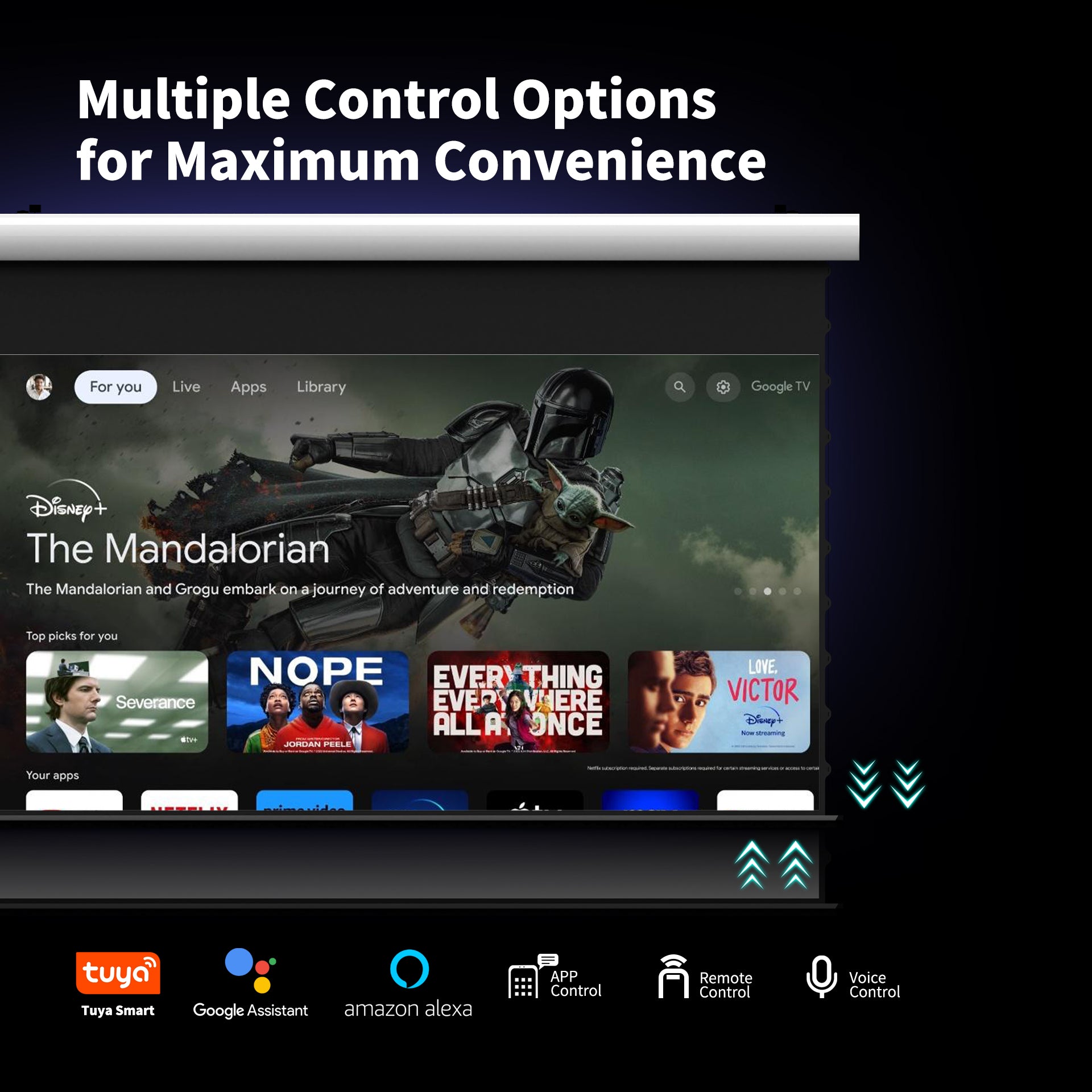WUPRO Cinema FlowArc Smart Motorisierte Klappleinwand, weiches Mattgrau