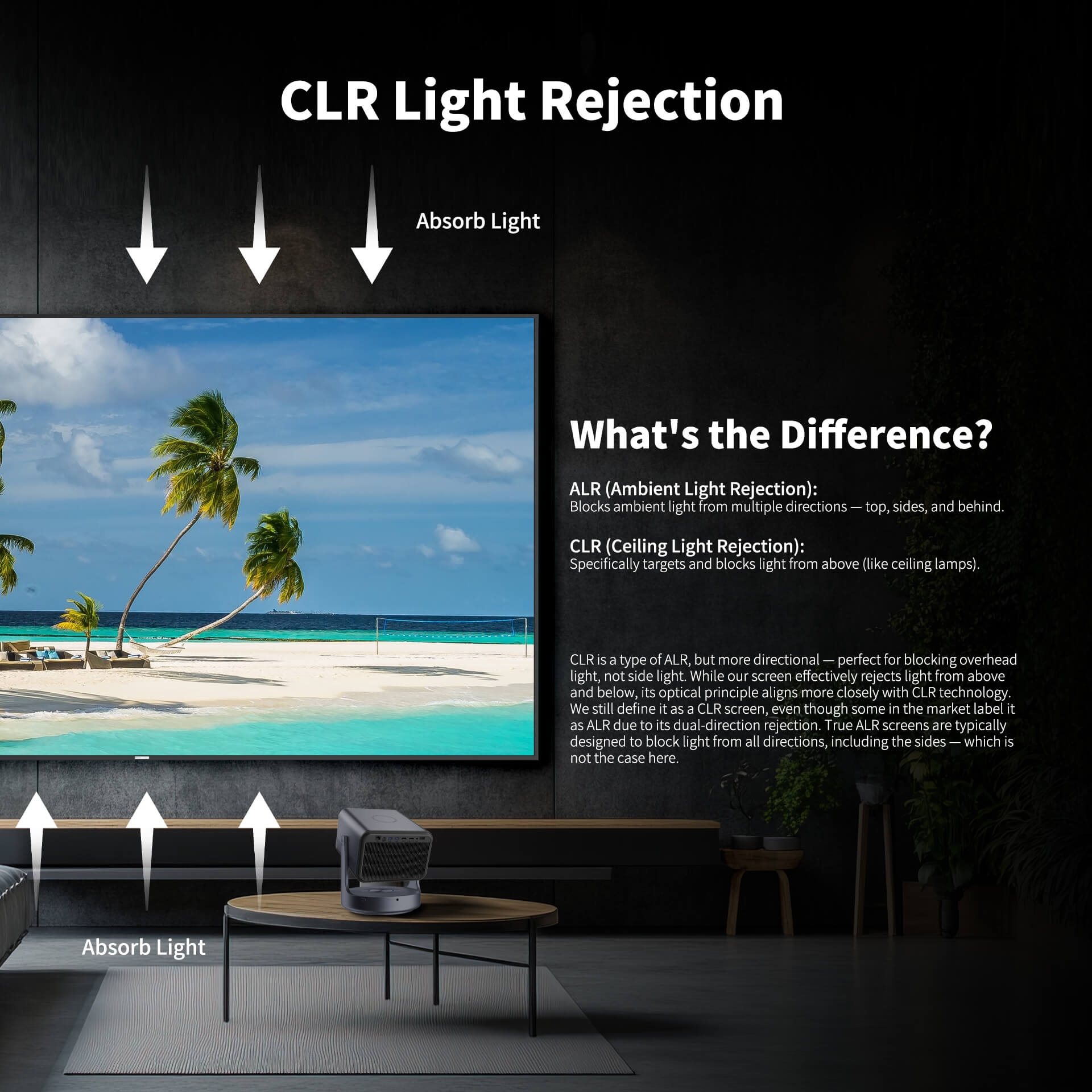 WUPRO Cinema Gallery Series CLR Anti-Speckle Fixed Frame Screen Lenticular LT