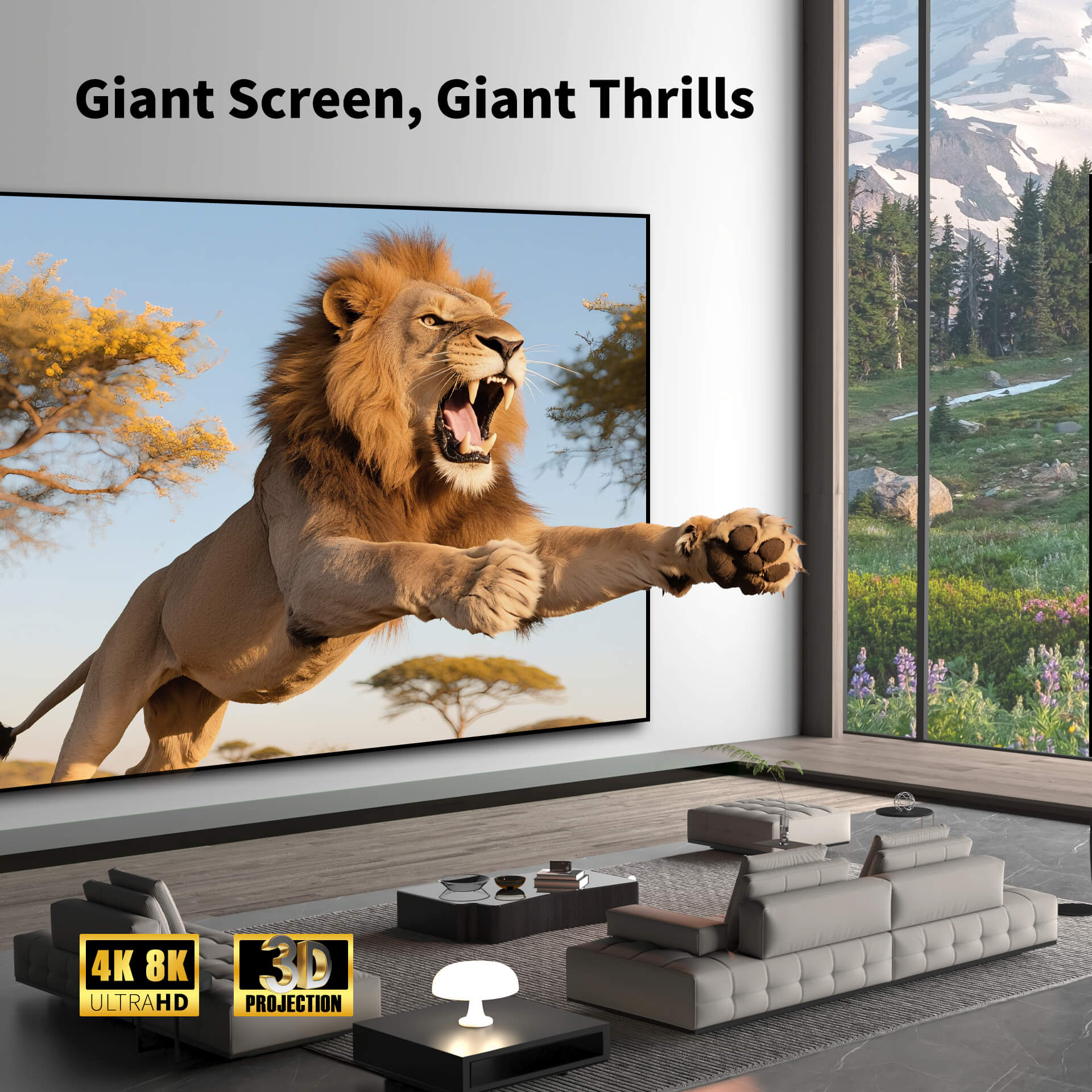 WUPRO Cinema 150" Gallery Series CLR Fixed Frame Screen Lenticular UST