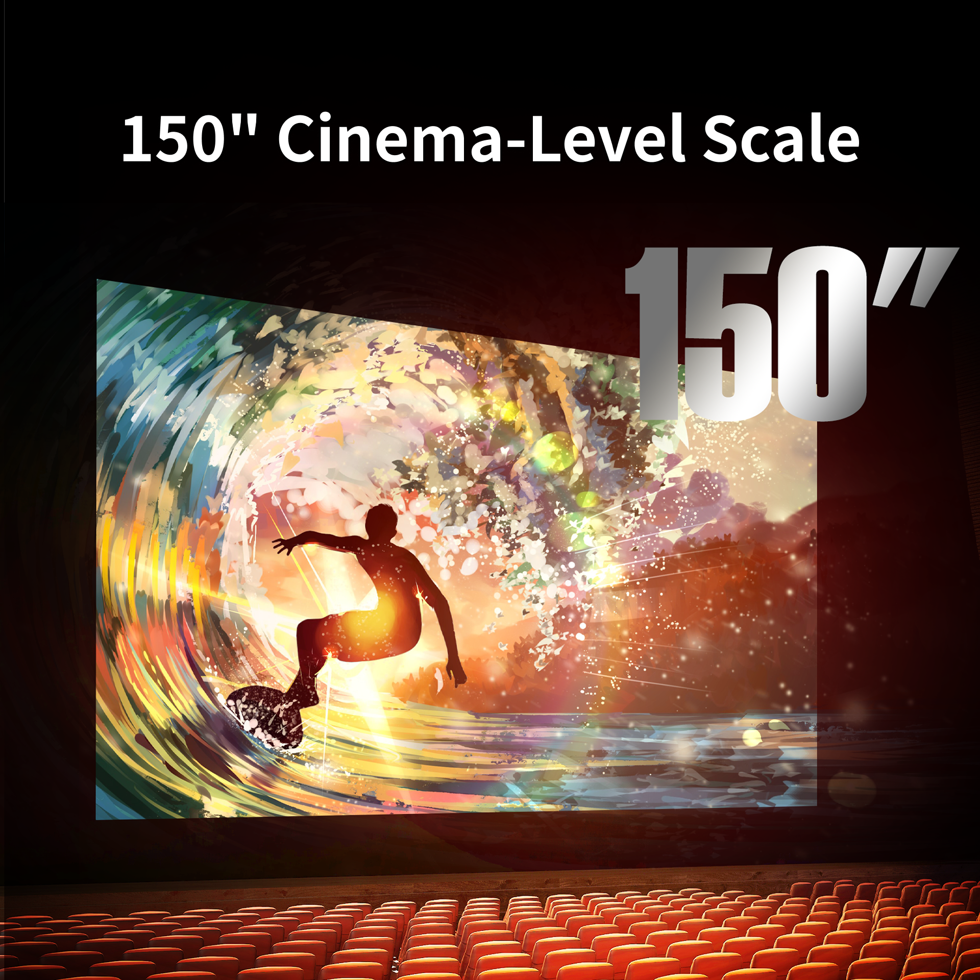 WUPRO Cinema 150 inch SEAMLESS Peacock Evo ALR Fixed Frame Screen Fresnel
