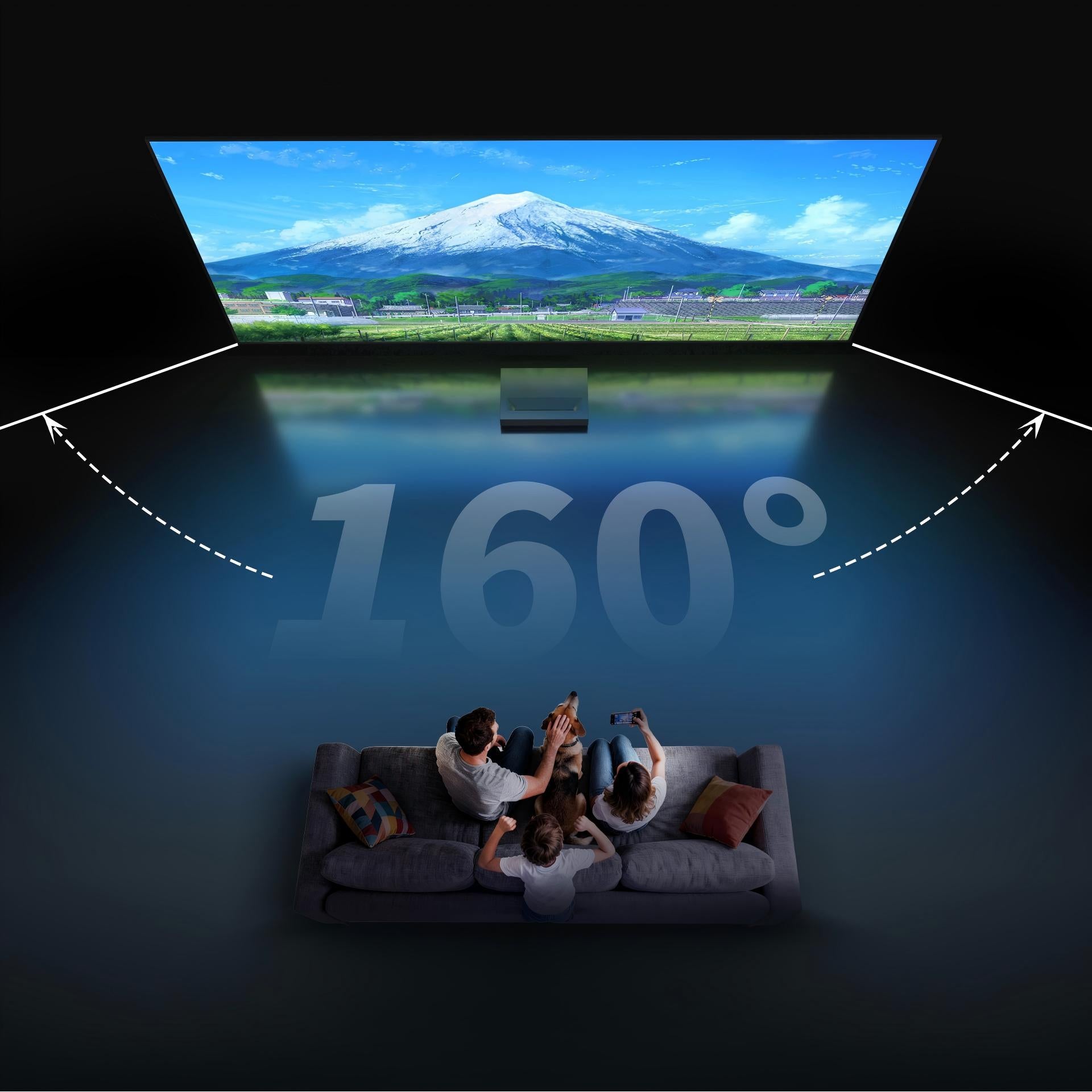 WUPRO Cinema Gallery ALR Fixed Frame Screen Black Crystal