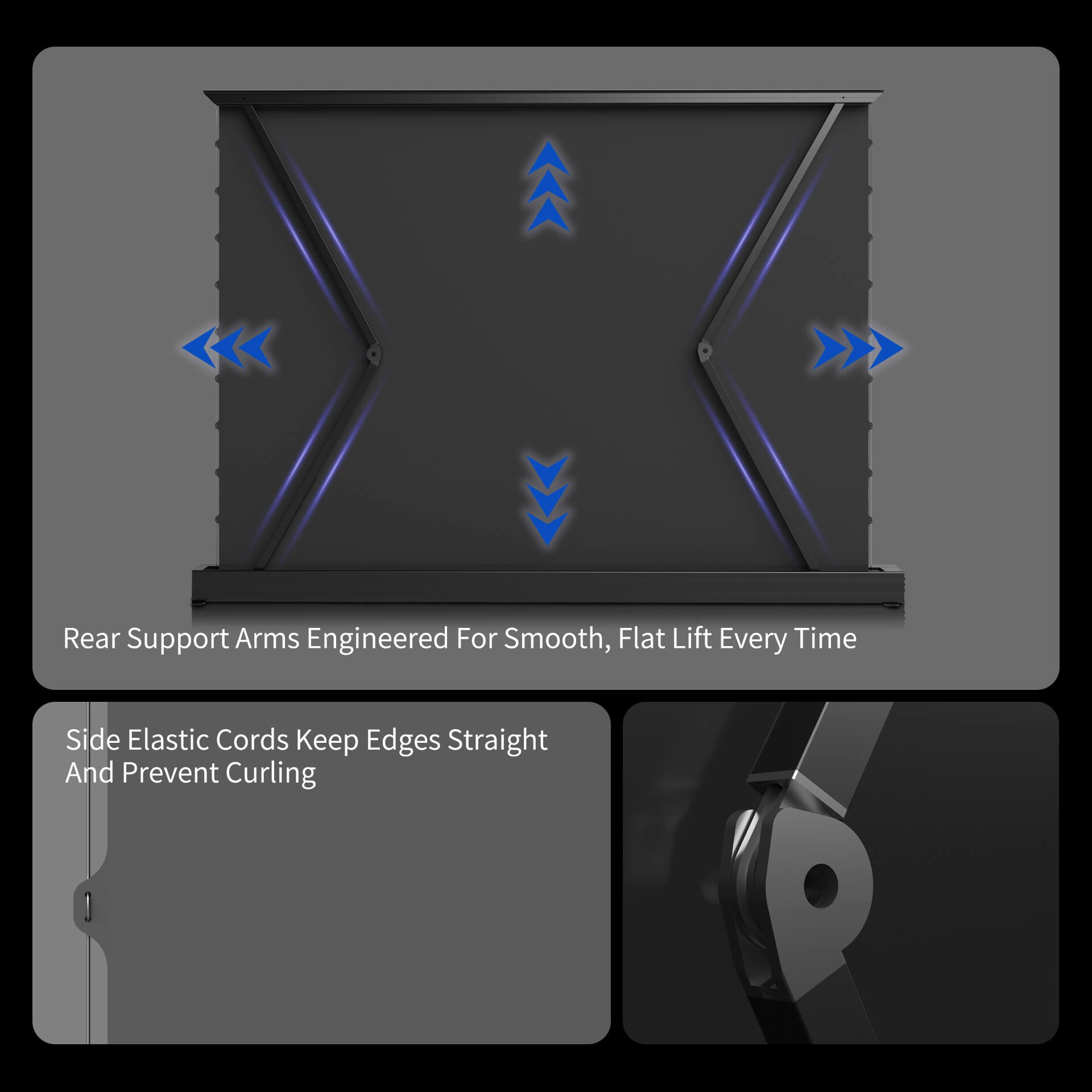 WUPRO Cinema LeApex Smart Motorized Floor Rising Screen Grey Crystal