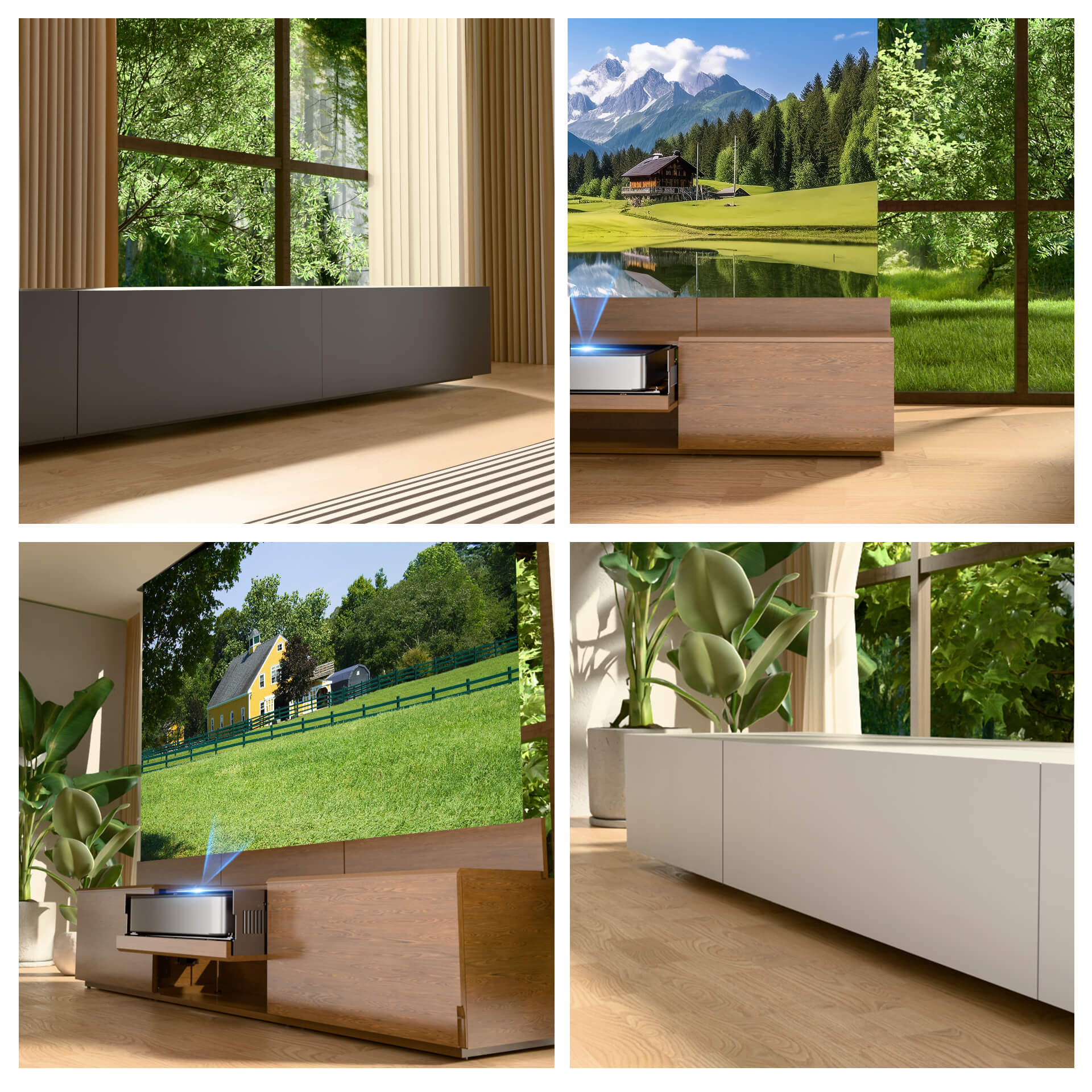 WUPRO Cinema DR-500 Ultra Short Throw Projector Laser TV Cabinet
