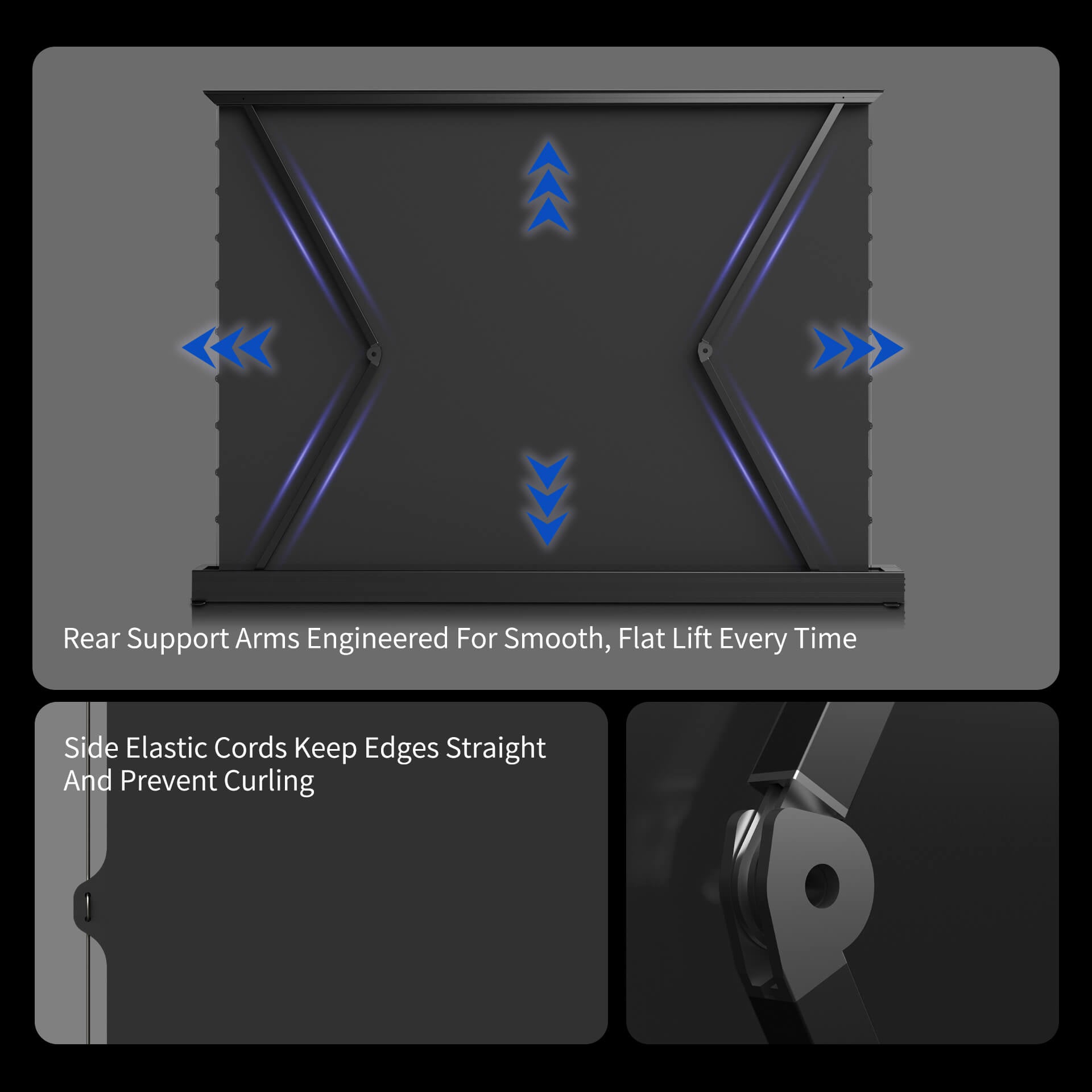 WUPRO Cinema LeApex ALR Smart Motorized Floor Rising Screen Black Crystal