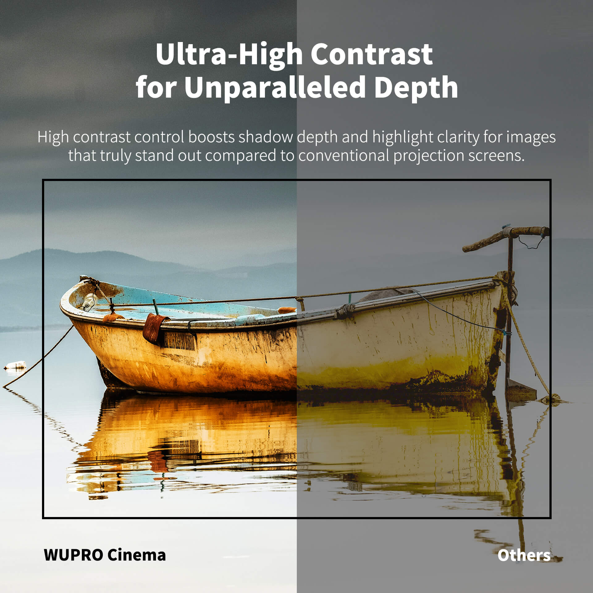 WUPRO Cinema Gallery Series CLR Écran à cadre fixe lenticulaire LT anti-reflets