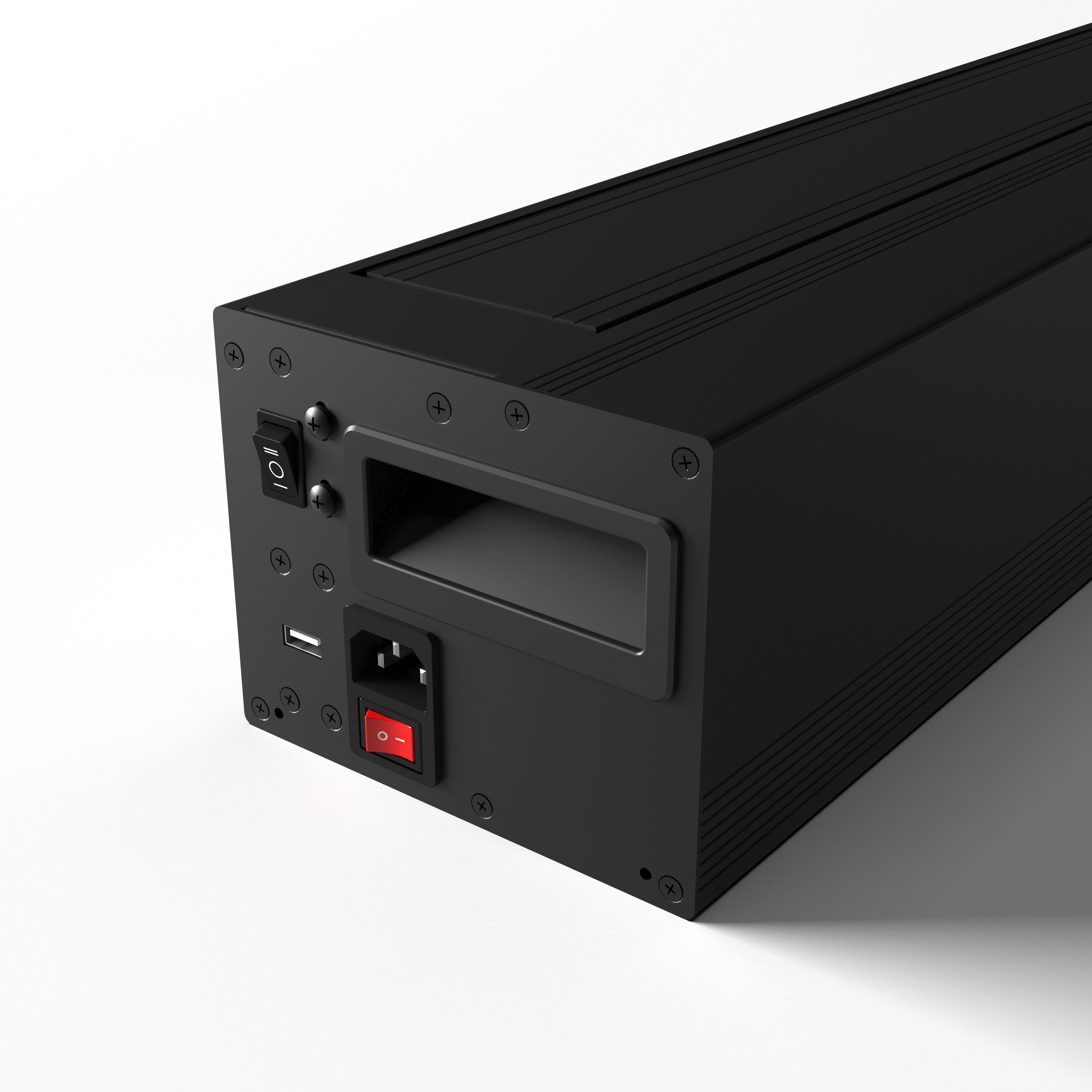 Close-up of WUPRO dual side handles for easy movement and portable setup without mounting.