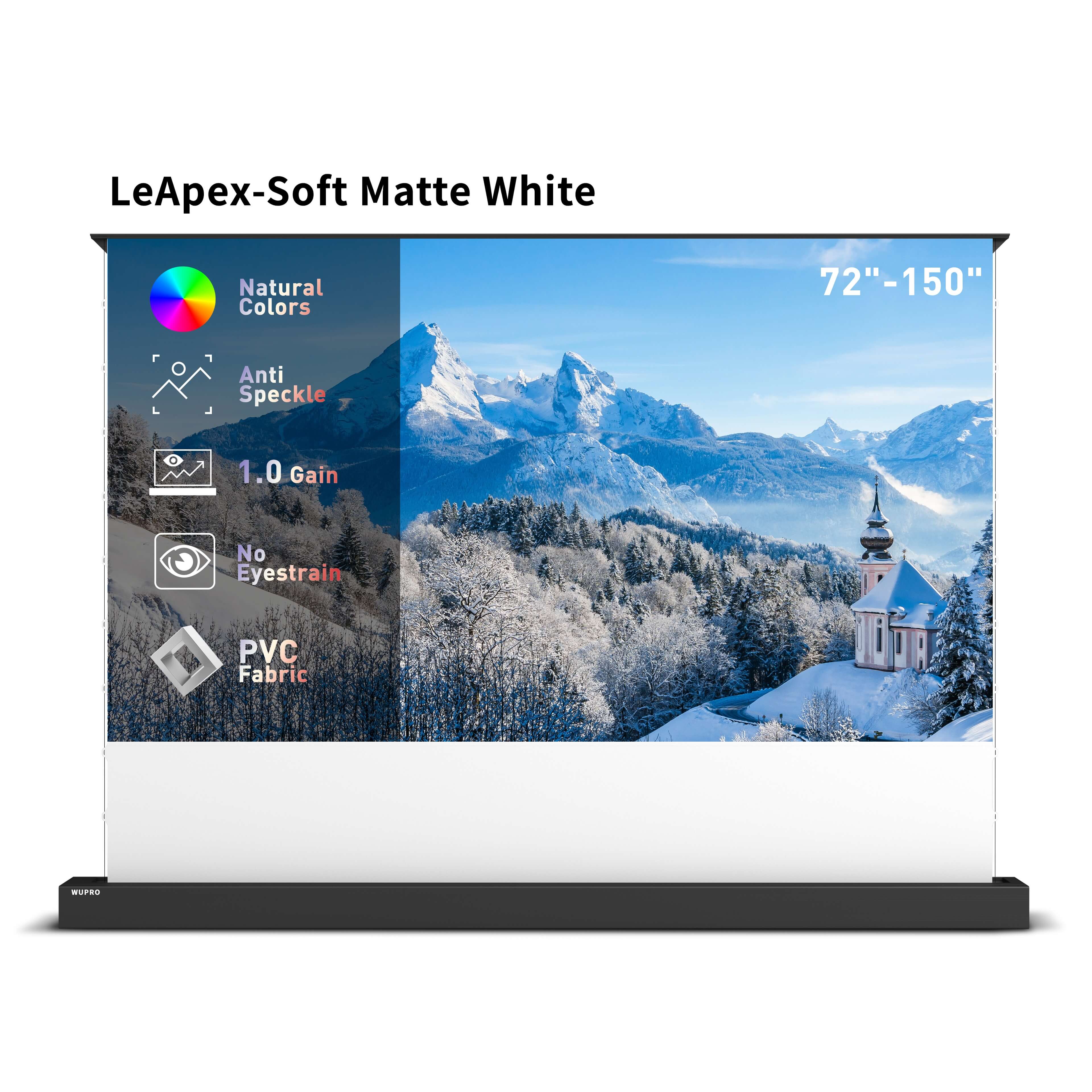WUPRO Cinema LeApex Smart Motorized Floor Rising Screen Soft Matte White