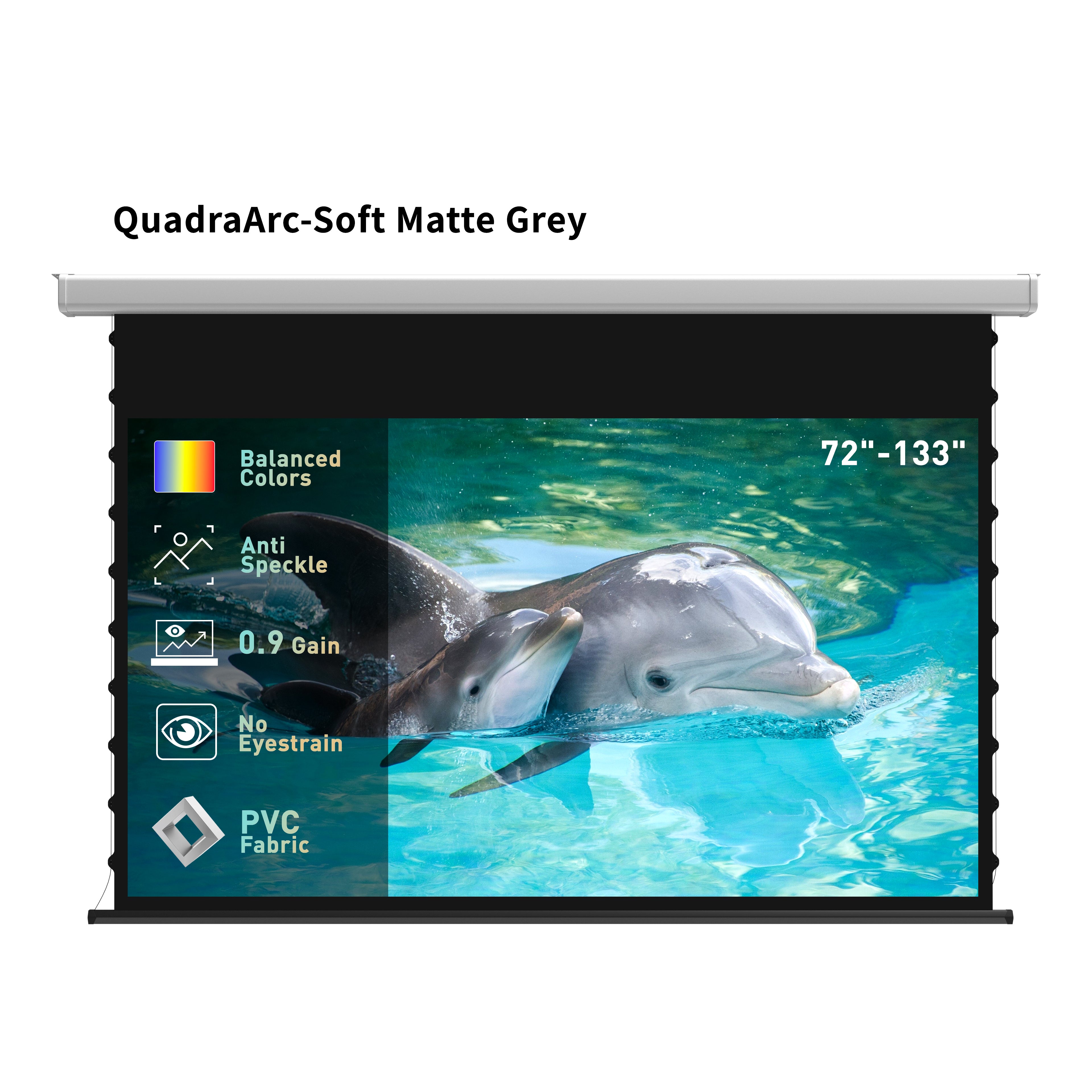 WUPRO Cinema QuadraArc Smart Motorisierte Klappleinwand, weiches Mattgrau