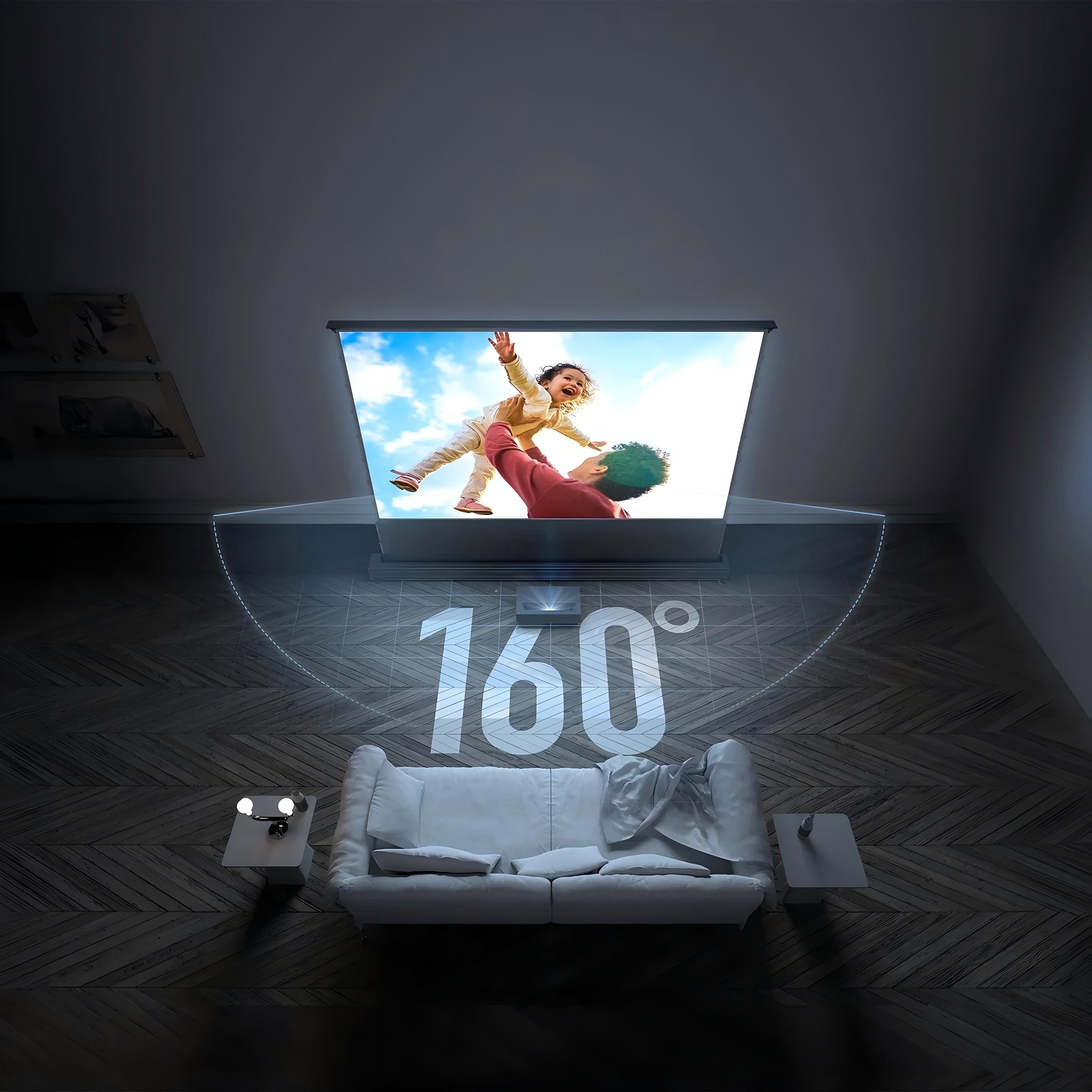 WUPRO Cinema LeApex CLR Smart Motorized Floor Rising Screen CBSP