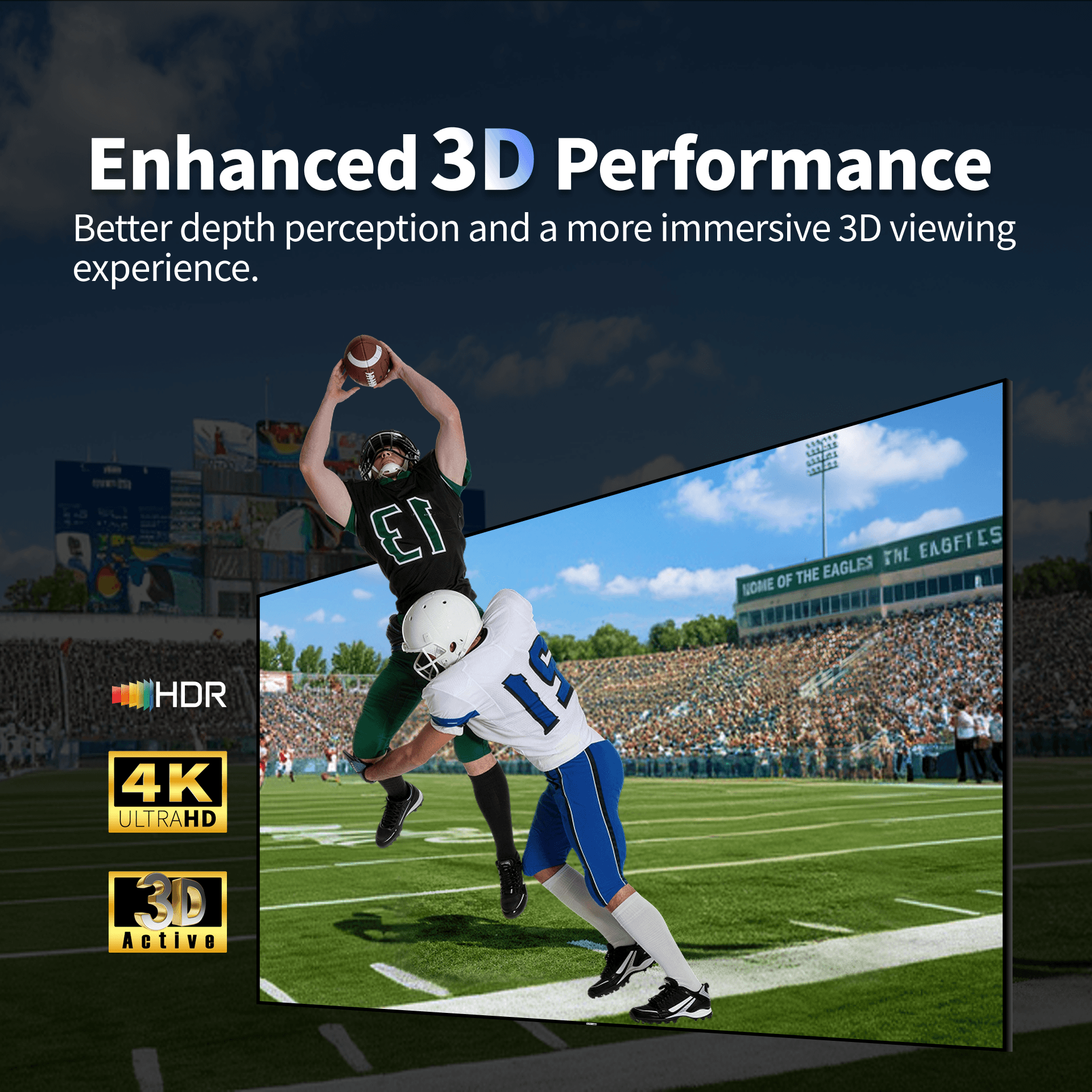 wupro Grey Crystal screen enhances 3D projection performance with improved depth and visual immersion