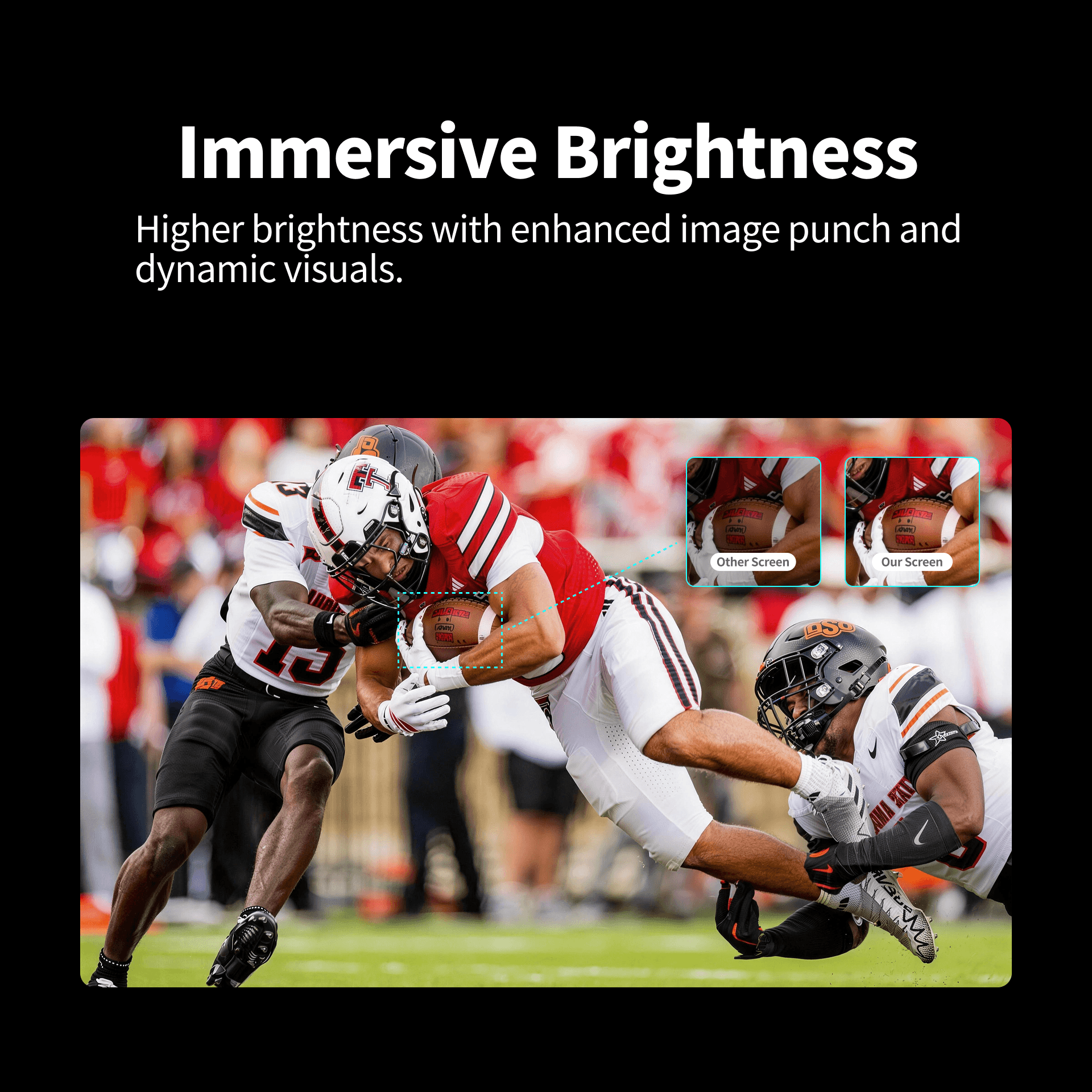 wupro Grey Crystal screen provides improved brightness and better image quality compared to standard white wall projection or other screen