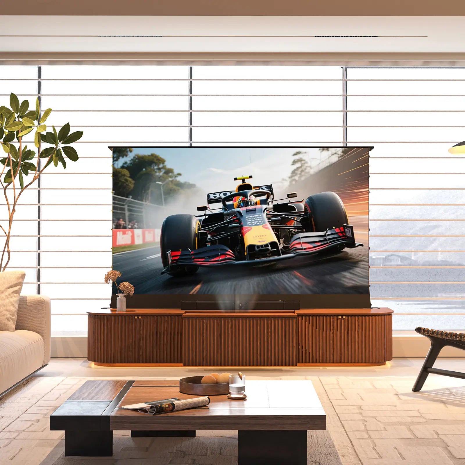 WUPRO Cinema MILO Invisible Ultra Short Throw Projector Laser TV Cabinet