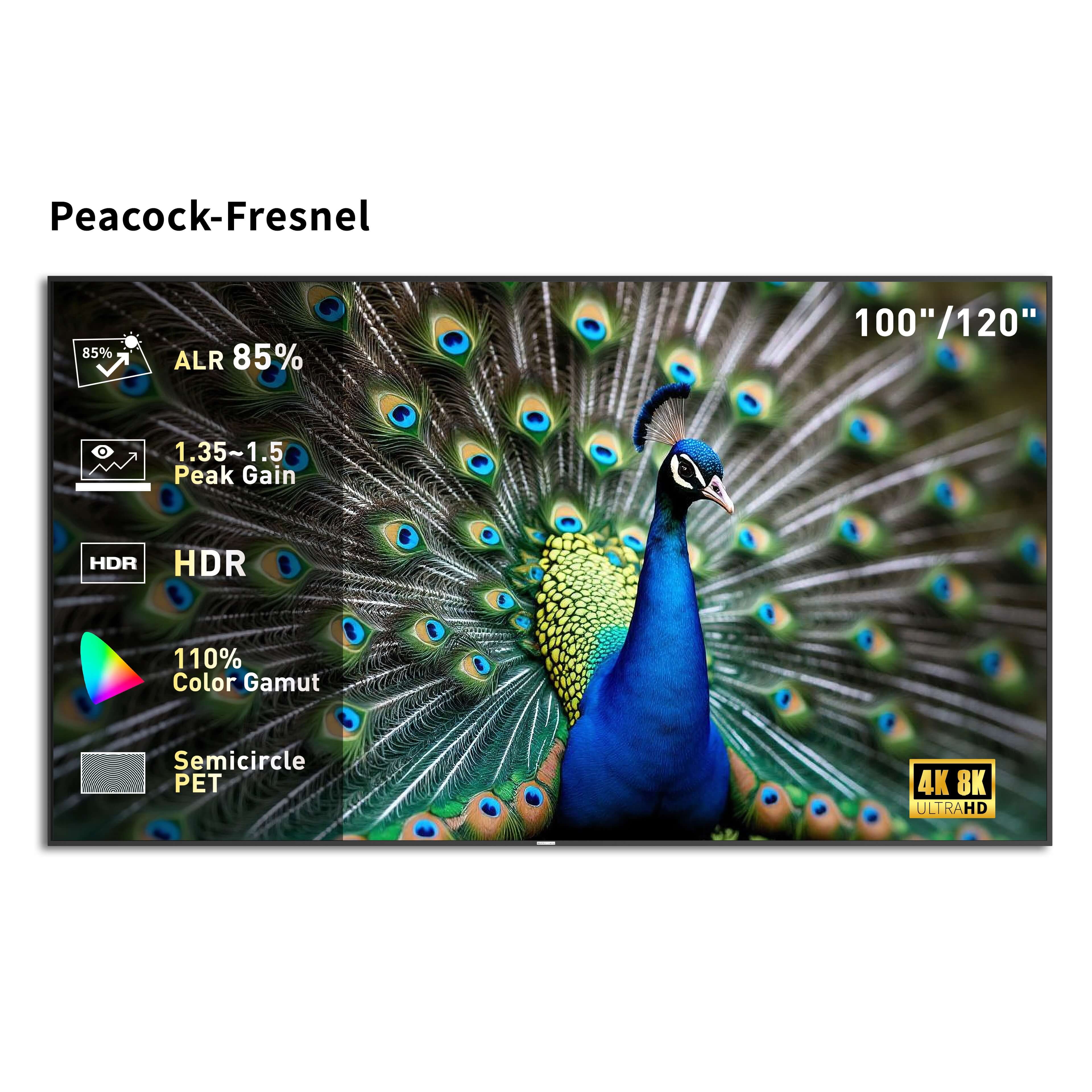 WUPRO Cinema Peacock ALR Fixed Frame Screen Fresnel