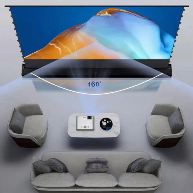 WUPRO Cinema LeApex Smart Motorized Floor Rising Screen Soft Matte White