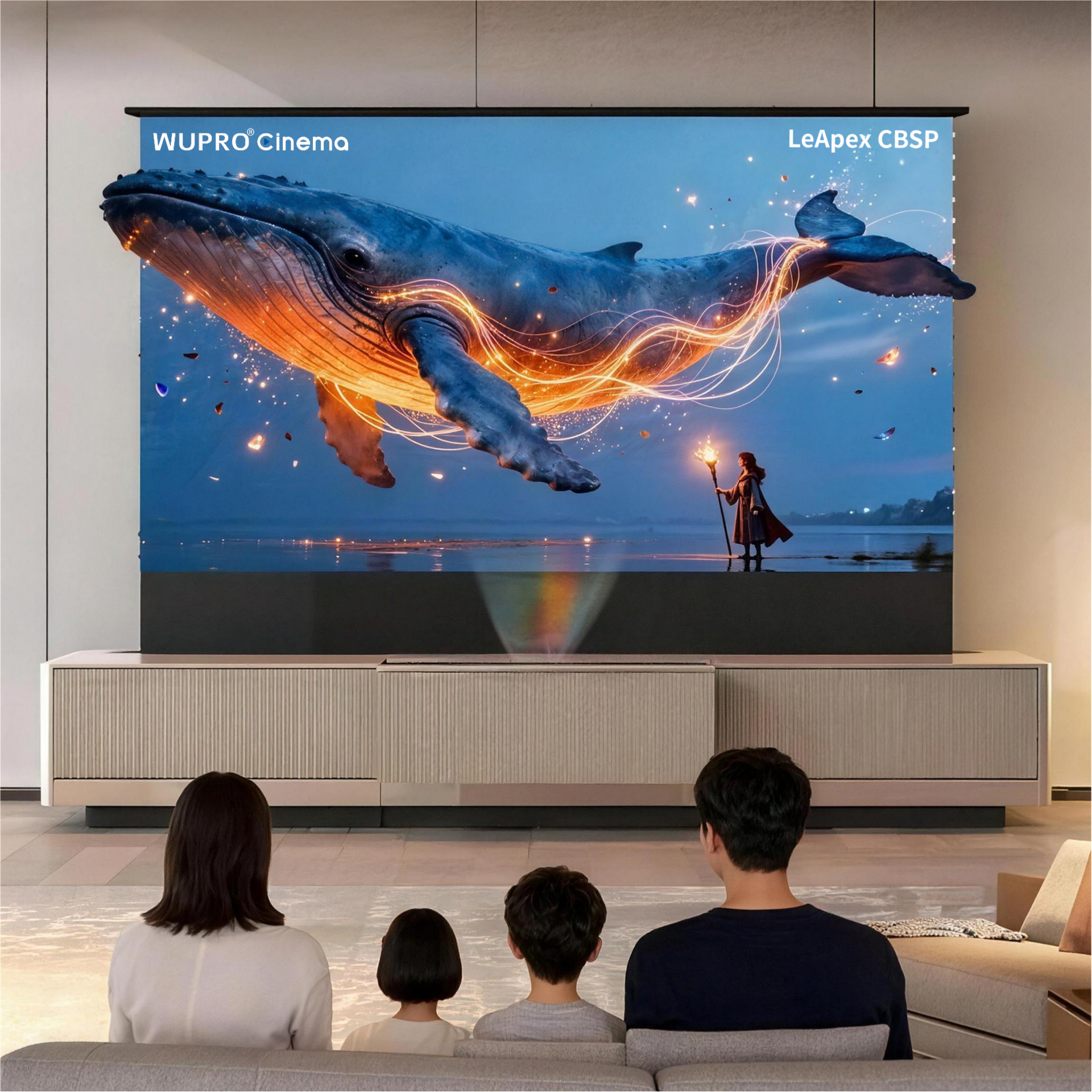 WUPRO Cinema SILVERFOX Invisible Ultra Short Throw Projector Laser TV