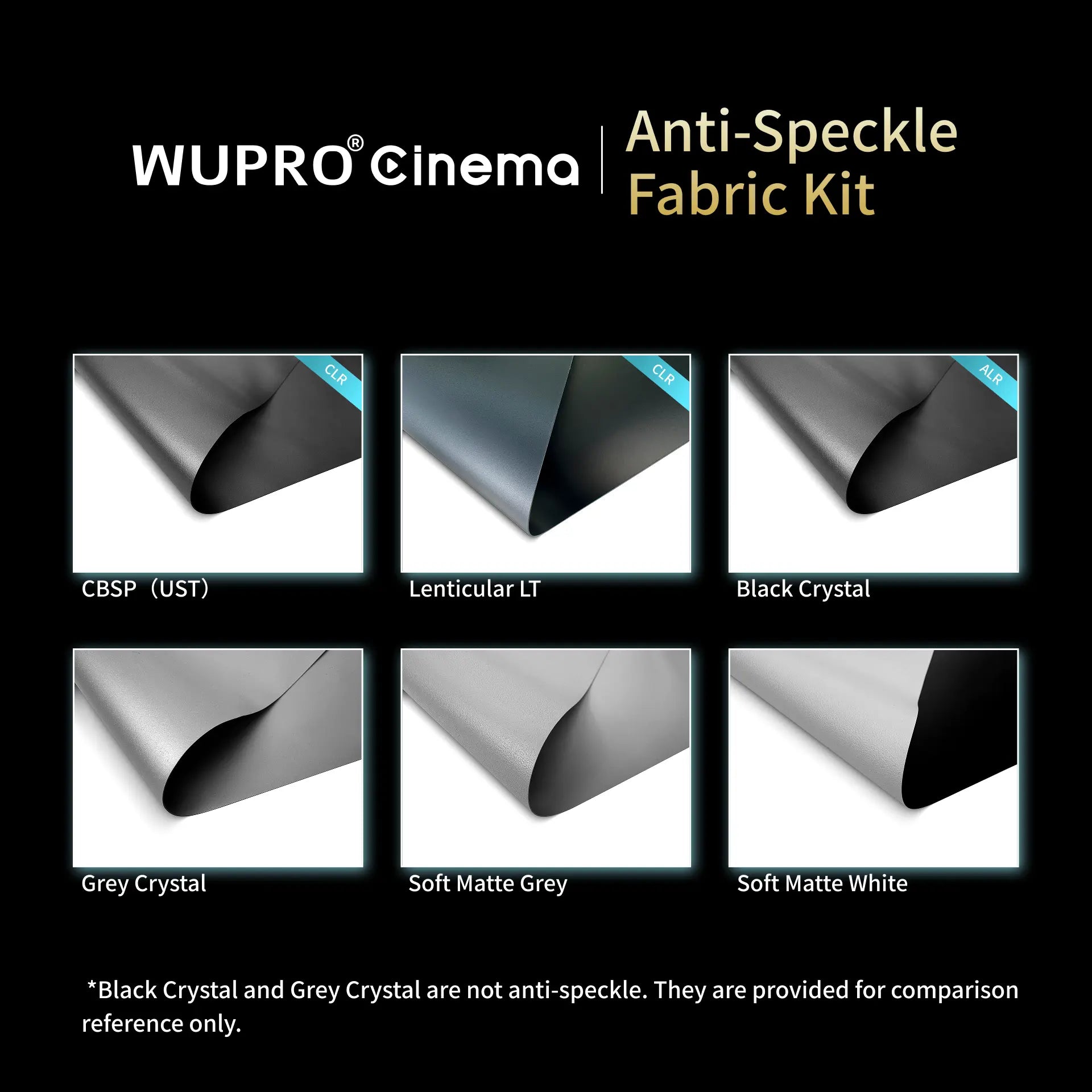 WUPRO Cinema anti speckle projector screen fabric material for triple laser projectors