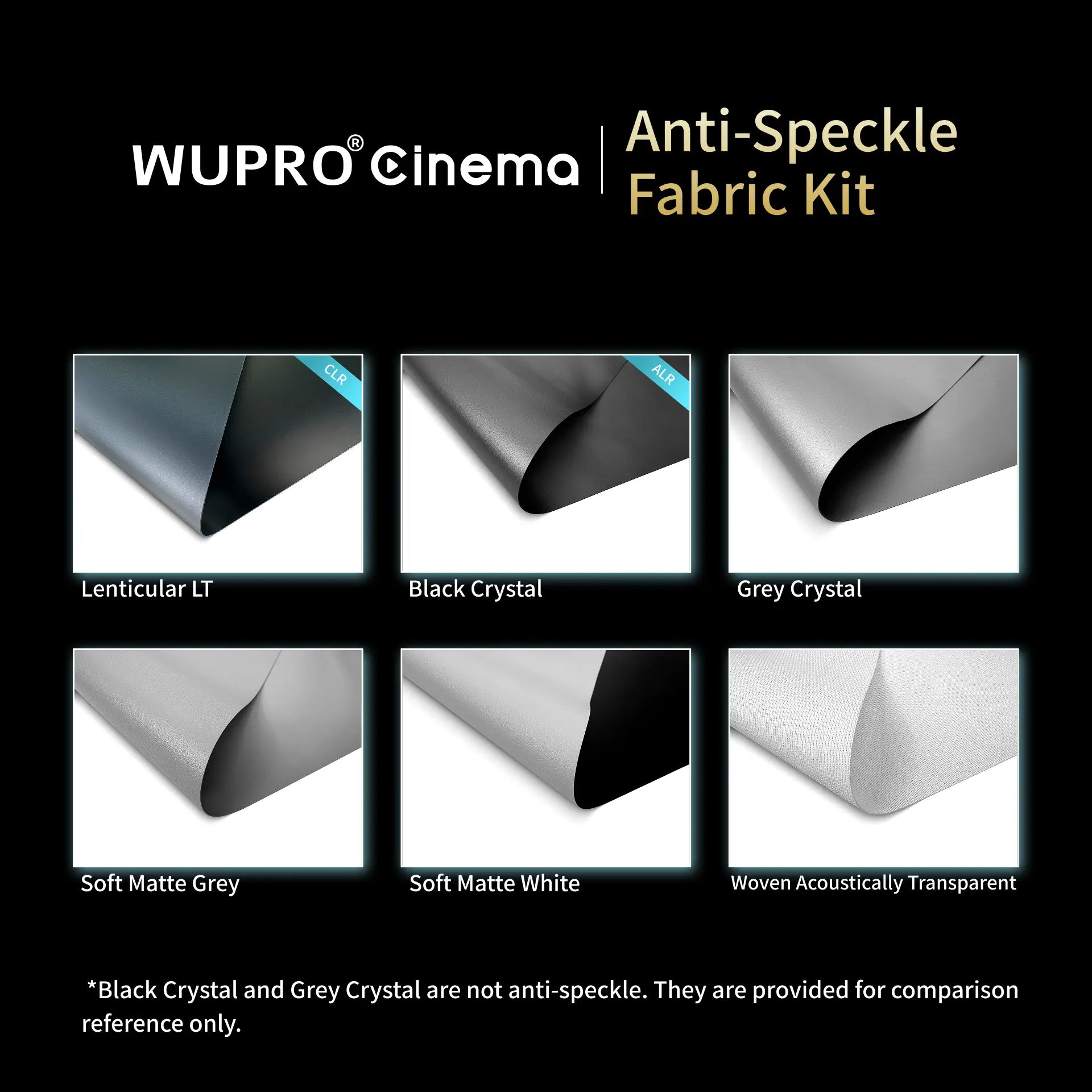 WUPRO Cinema anti speckle projector screen fabric material for triple laser projectors