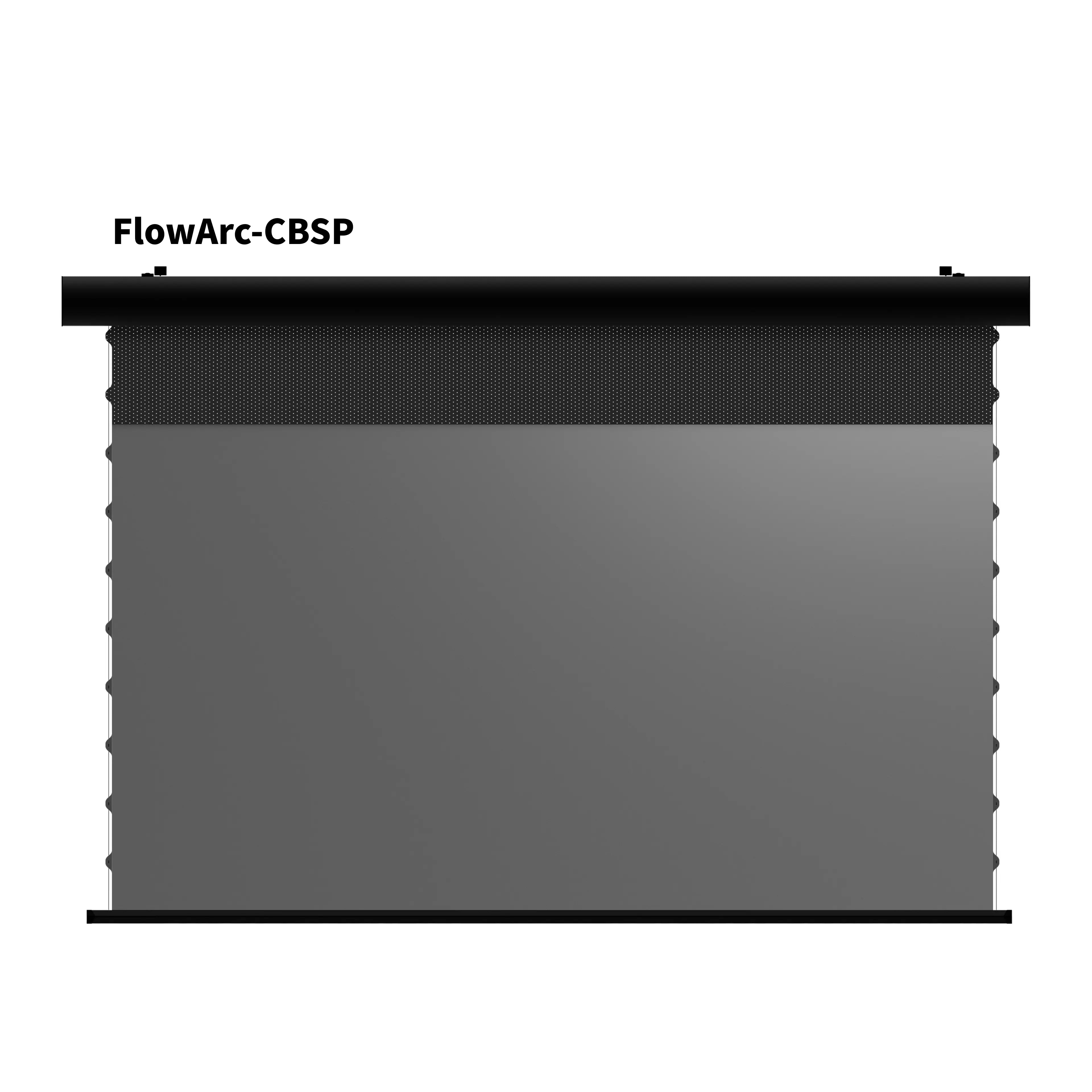 WUPRO FlowArc Motorized Drop Down Screen with Black Housing and CBSP Screen Material