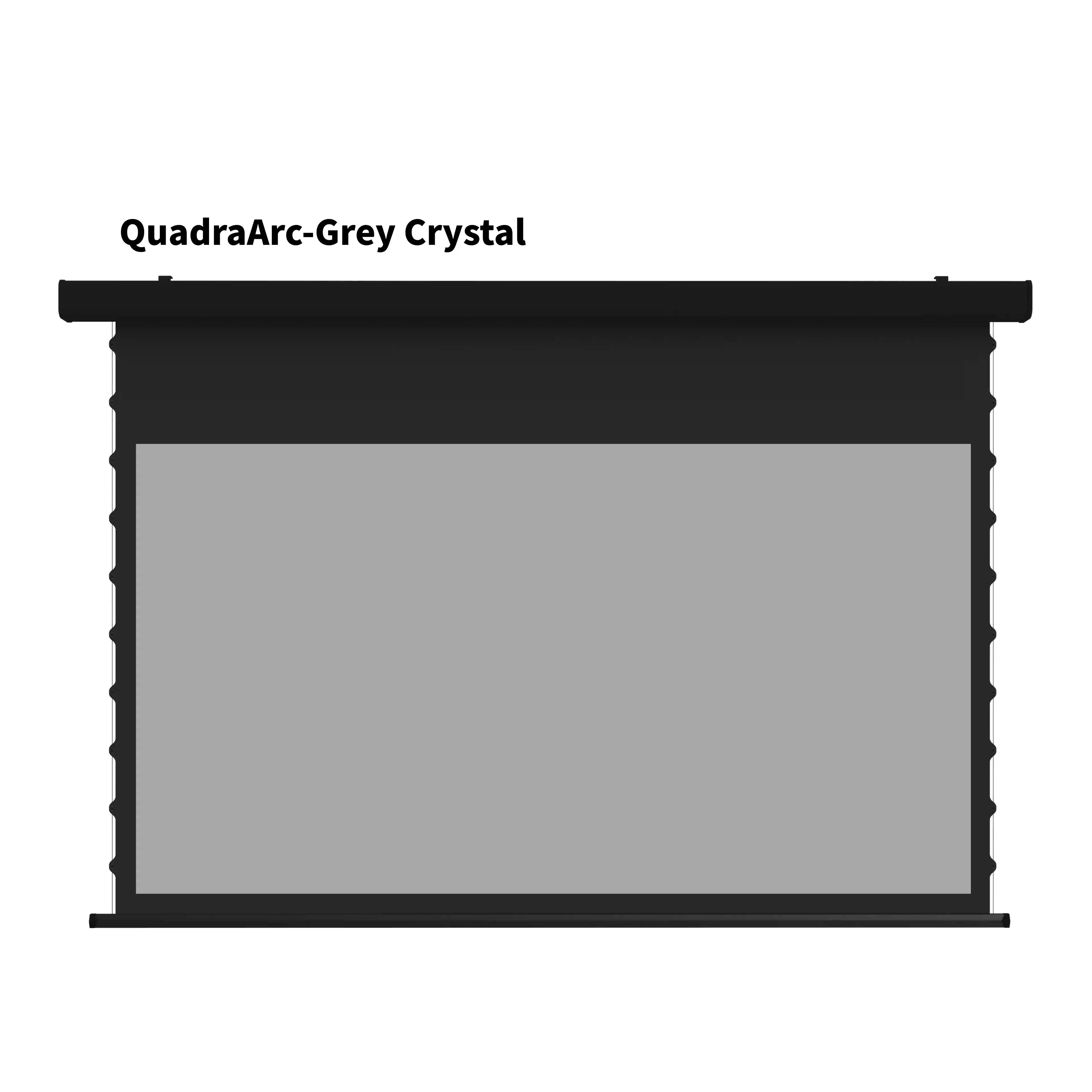 WUPRO QuadraArc Drop Down Screen with Black Housing and Grey Crystal Screen Material