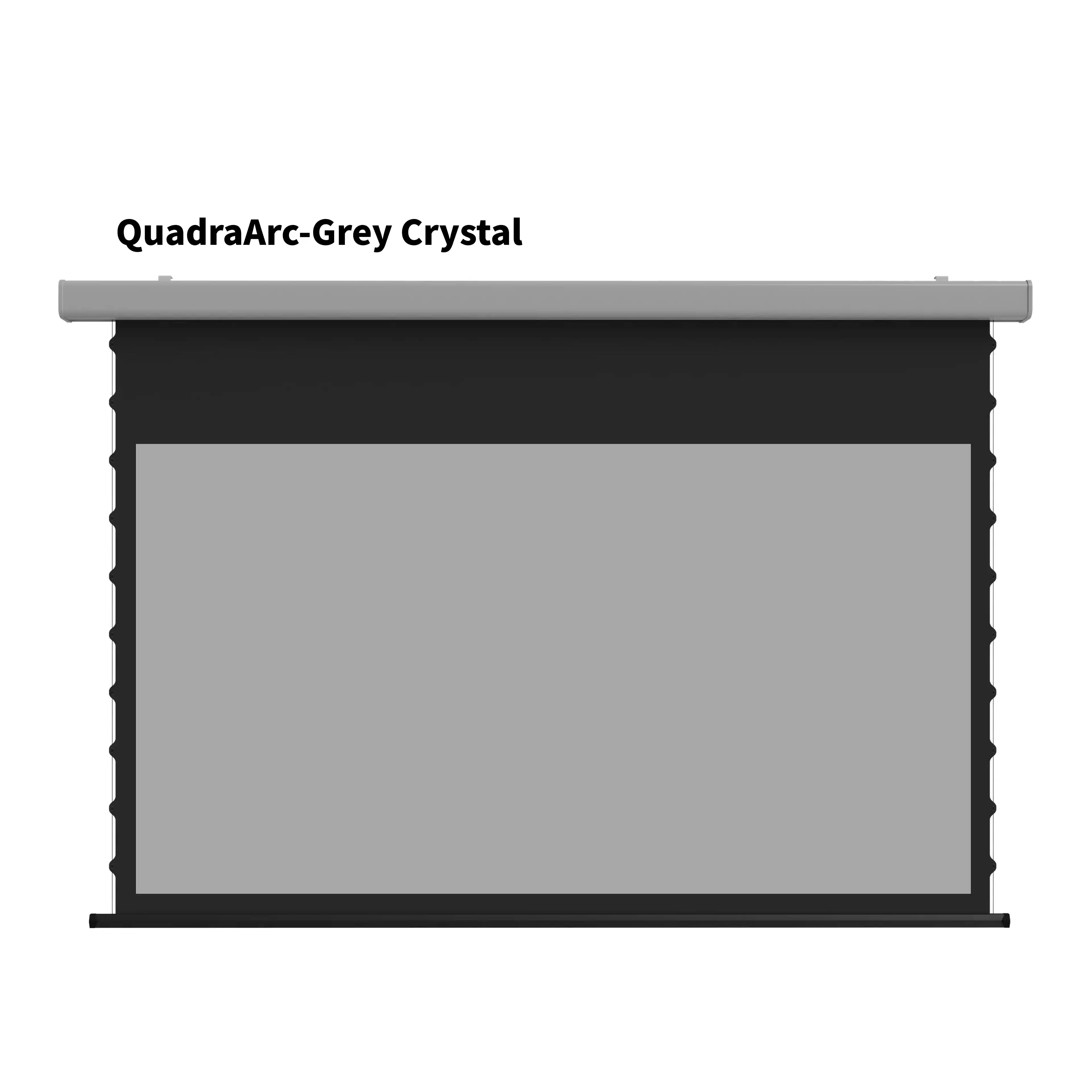 WUPRO QuadraArc Drop Down Screen with White Housing and Grey Crystal Screen Material