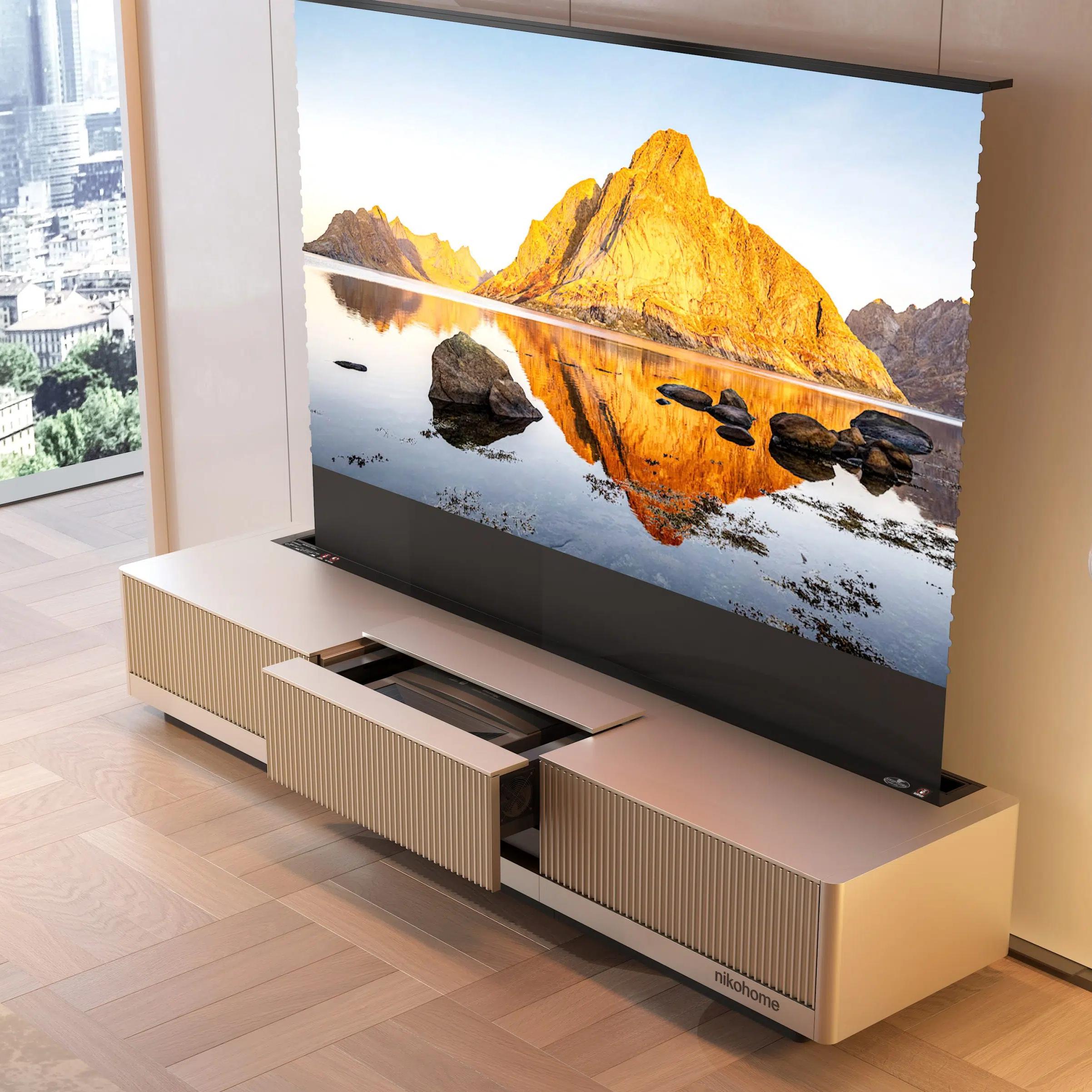 WUPRO Cinema SILVERFOX Invisible Ultra Short Throw Projector Laser TV Cabinet