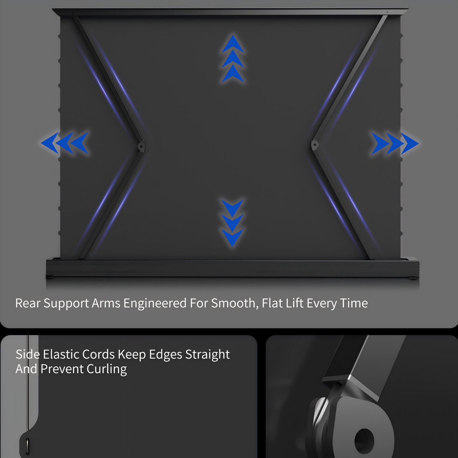 WUPRO Cinema LeApex Smart Motorized Floor Rising Screen Soft Matte Grey