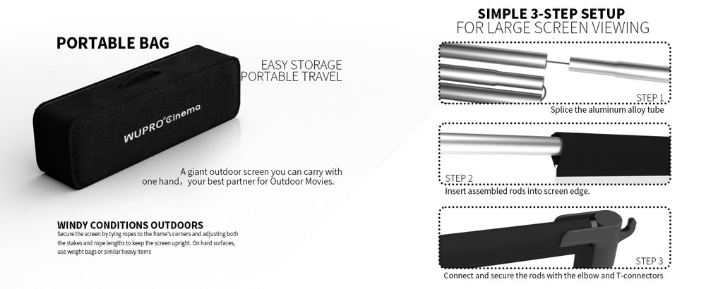 WUPRO Cinema FlexGo Outdoor-Projektorleinwand