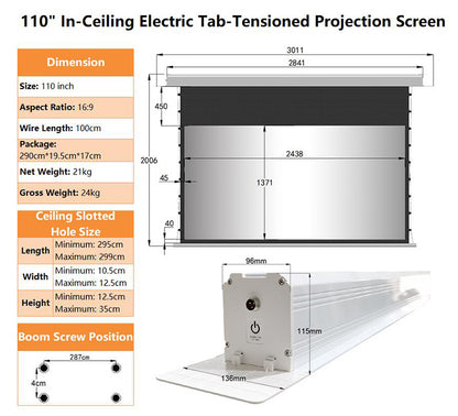 WUPRO Cinema Cirrus Smart Motorized In-Ceiling Screen
