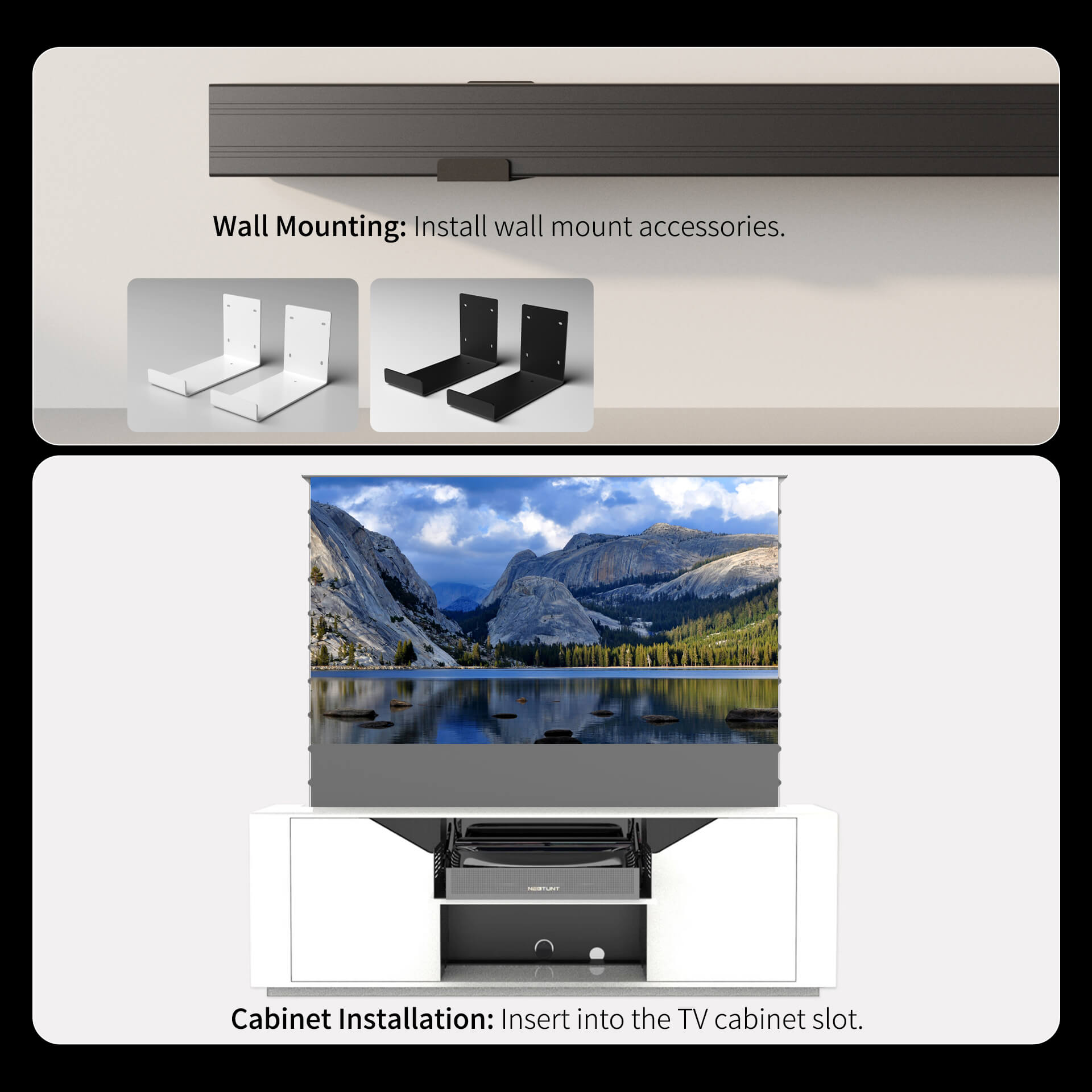 WUPRO Cinema LeApex Smart Motorized Floor Rising Screen Grey Crystal