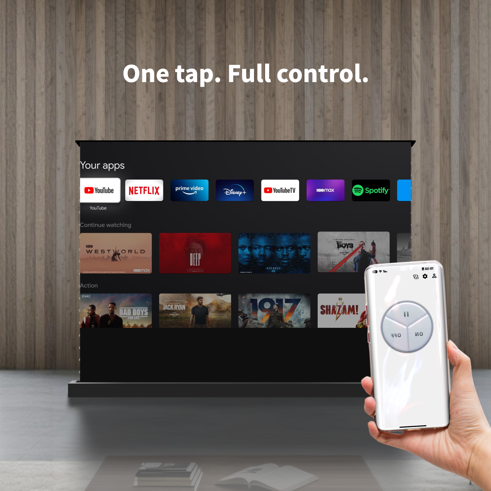 WUPRO Cinema LeApex CLR Smart Motorisierte Boden-Hebeleinwand CBSP