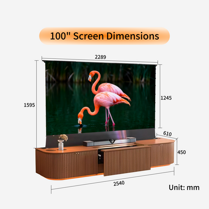 WUPRO Cinema MILO Invisible Ultra Short Throw Projector Laser TV Cabinet