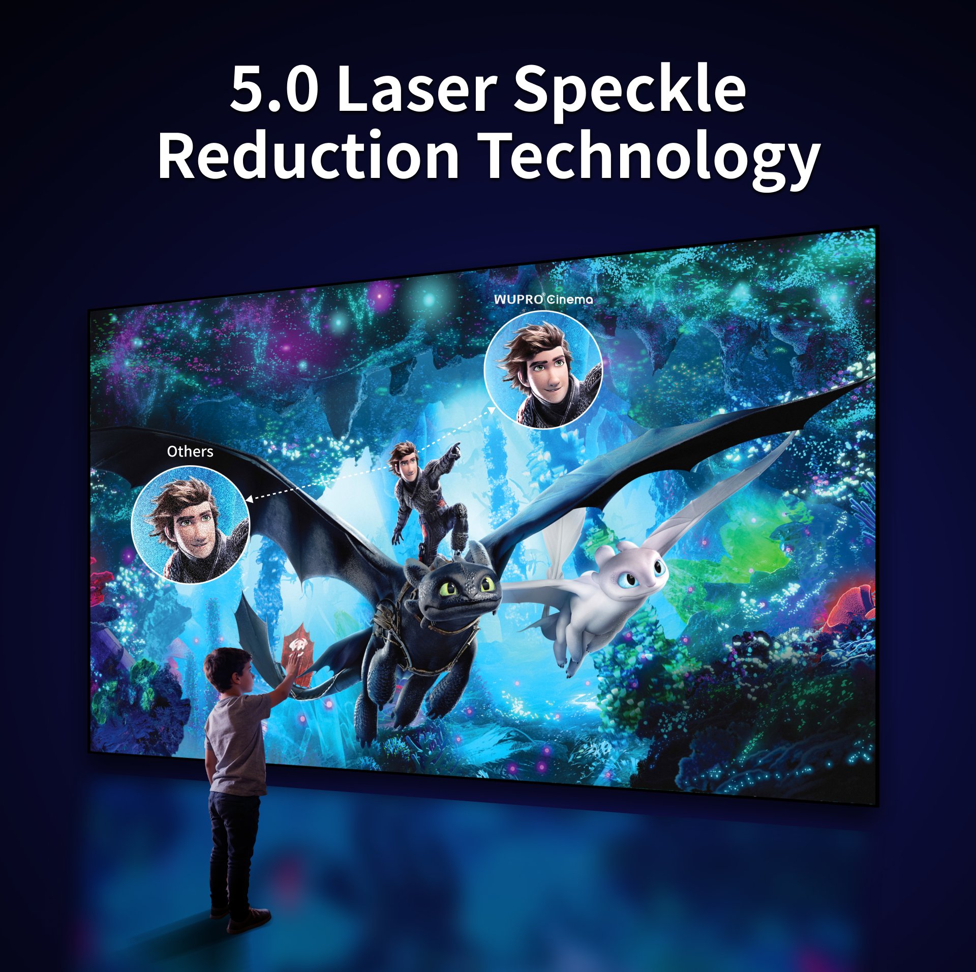 WUPRO Cinema 150 inch SEAMLESS Peacock Evo ALR Fixed Frame Screen Fresnel