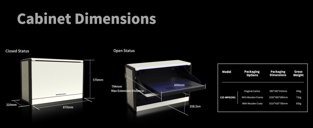 WUPRO Cinema Smart Laser TV Cabinet Flip Design C1 Nano