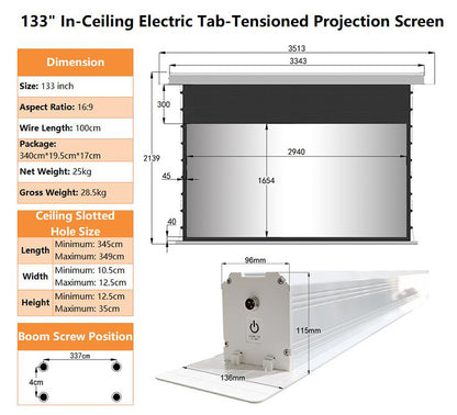 WUPRO Cinema Cirrus Smart Motorized In-Ceiling Screen