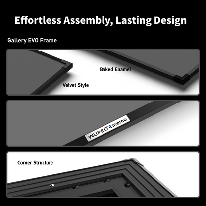 Detail view of the slim bezel design and high-quality screen finish of Gallery EVO